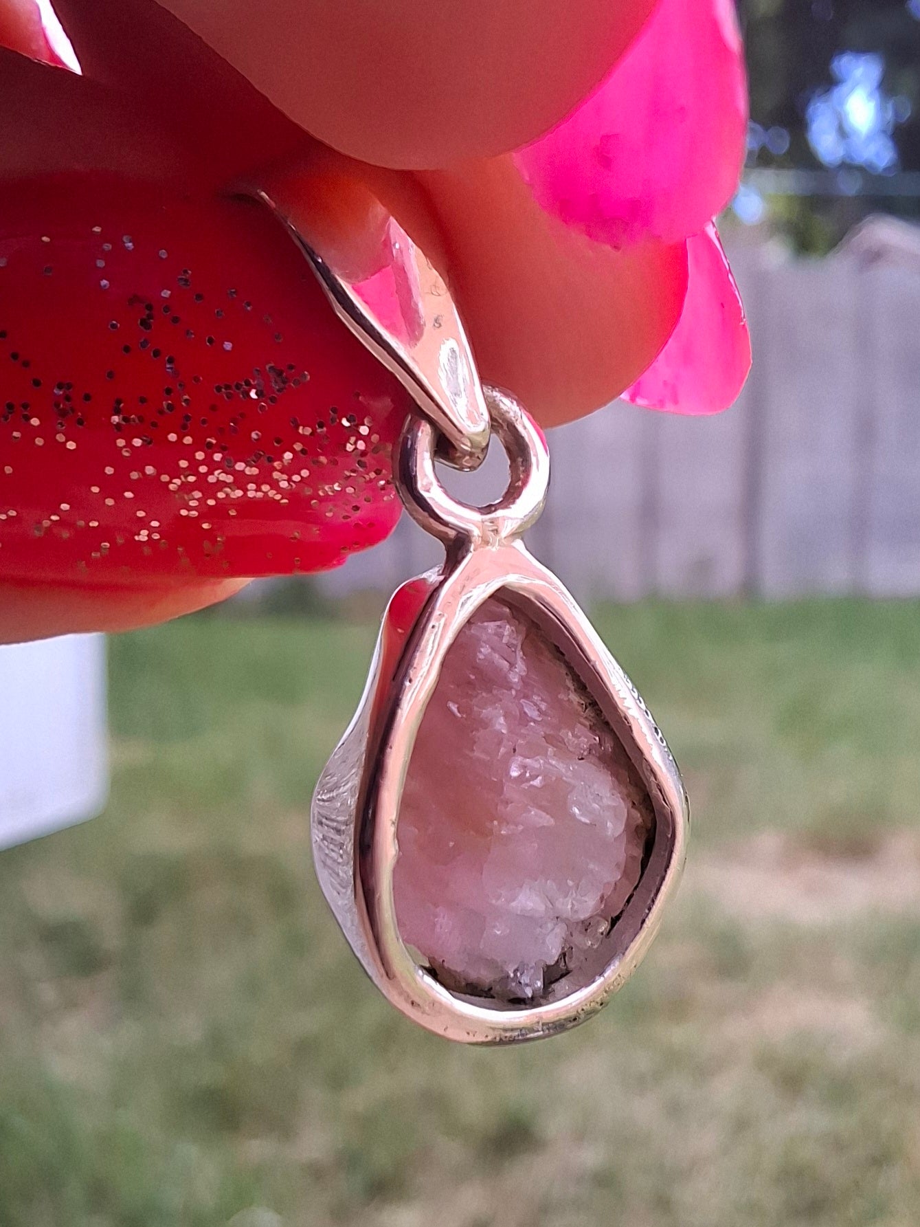 Pink Tourmaline Pendant, 925 Silver, Crystal (Ref: PT30)