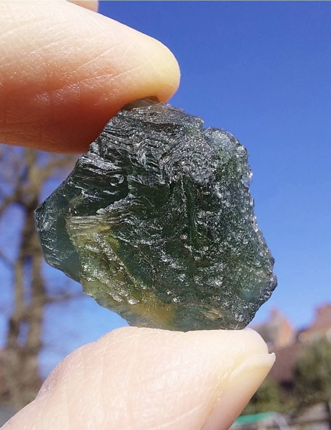 Moldavite Piece, NESMEN, 5.36g, Tektite (Ref: 1055)