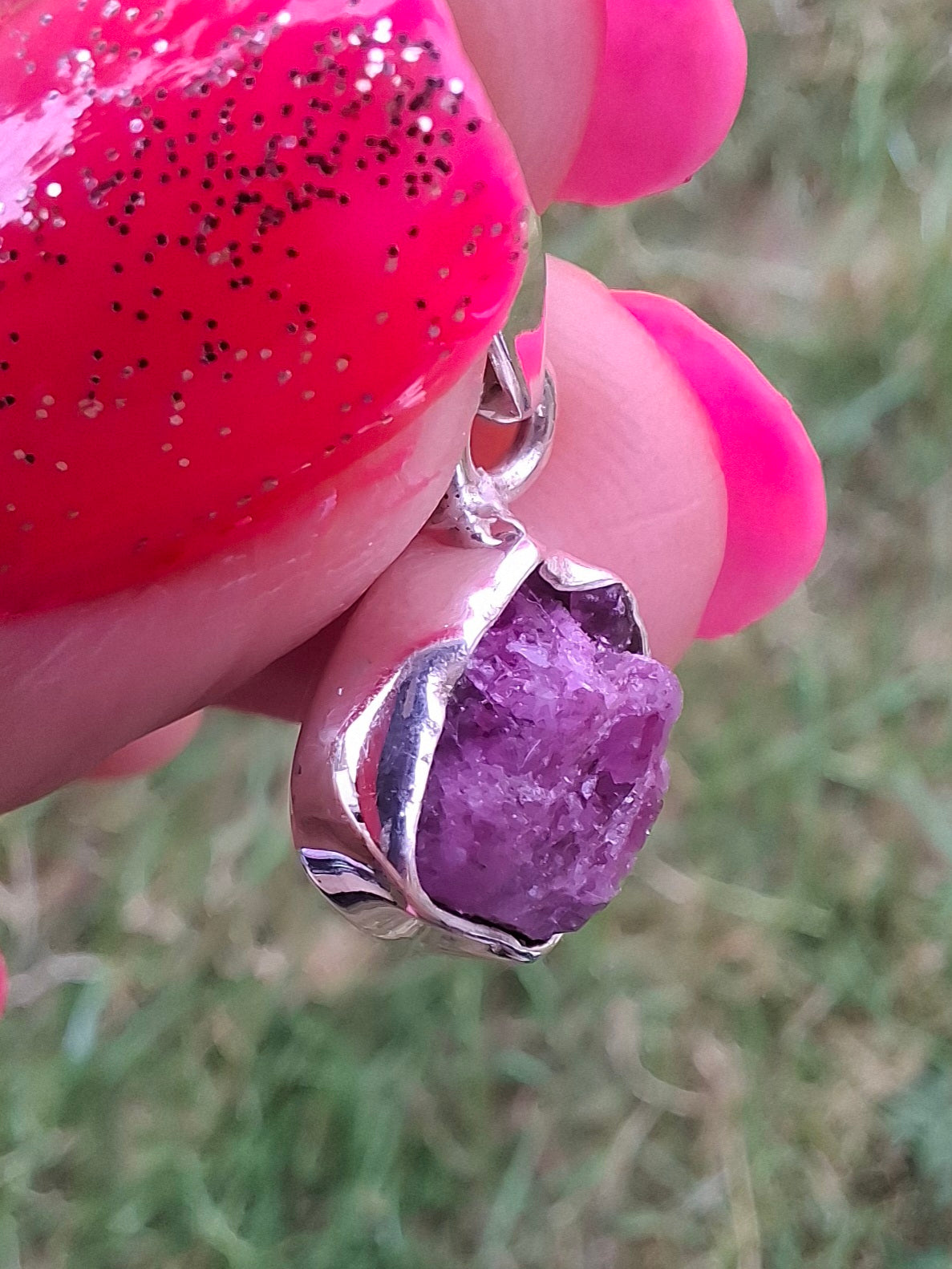 Pink Tourmaline Pendant, 925 Silver, Crystal (Ref: PT18)
