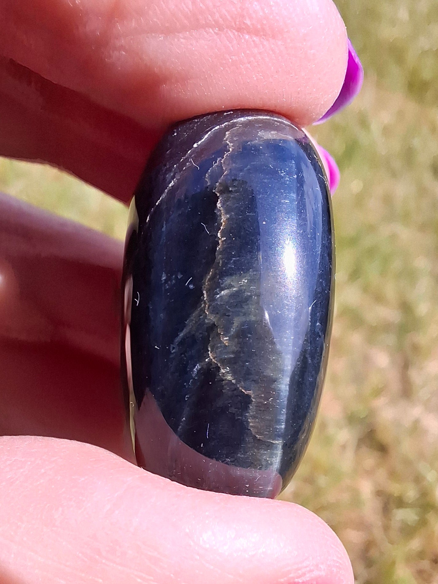 Blue Tigers Eye, Tumble Stone, Crystal (Ref: T22)
