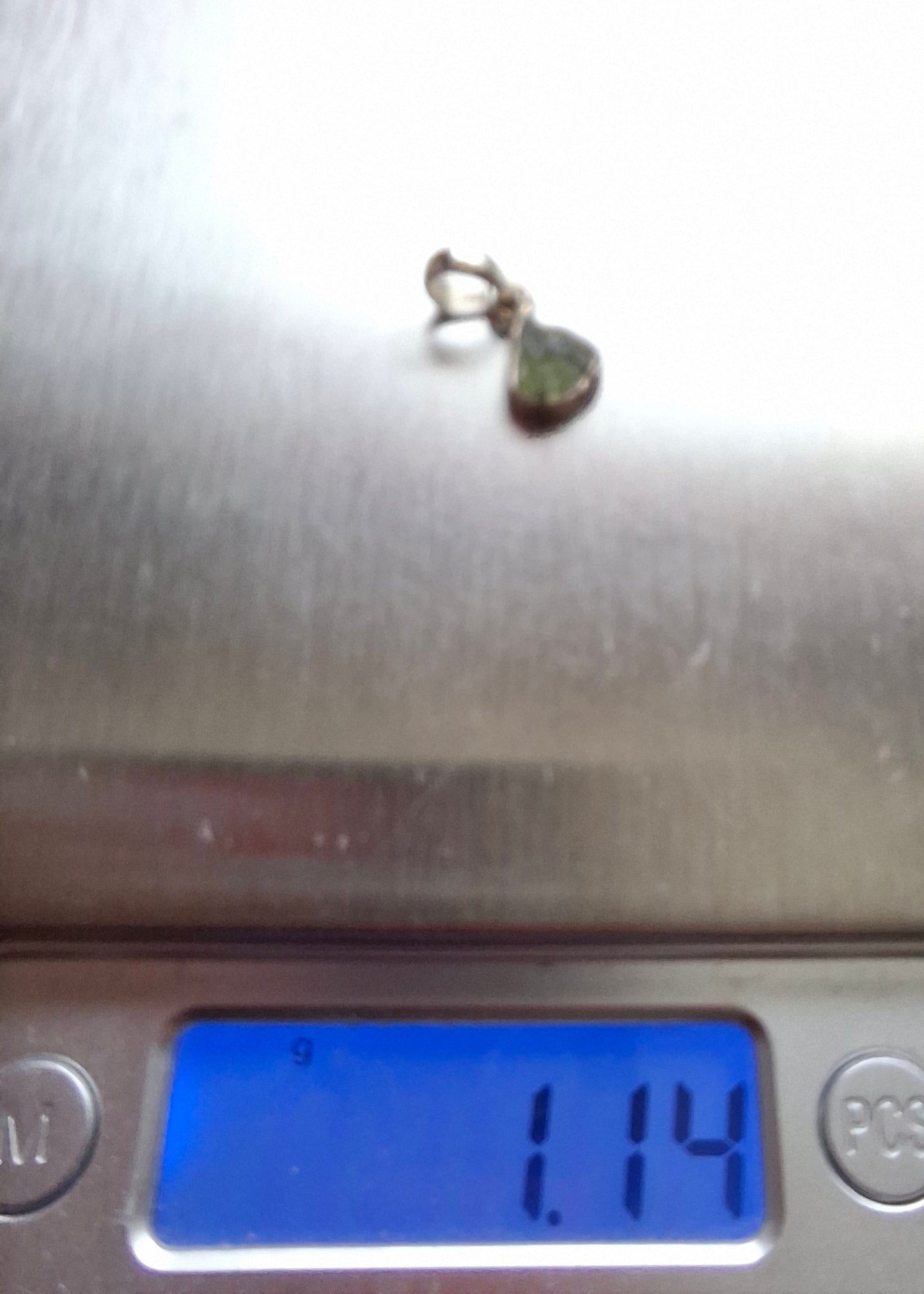 Moldavite Pendant, 925 Silver, Tektite (Ref: P81)