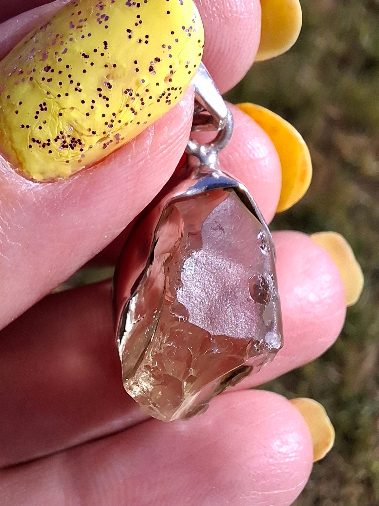 Libyan Desert Glass Pendant, 925 Silver, Tektite (Ref: LP112)
