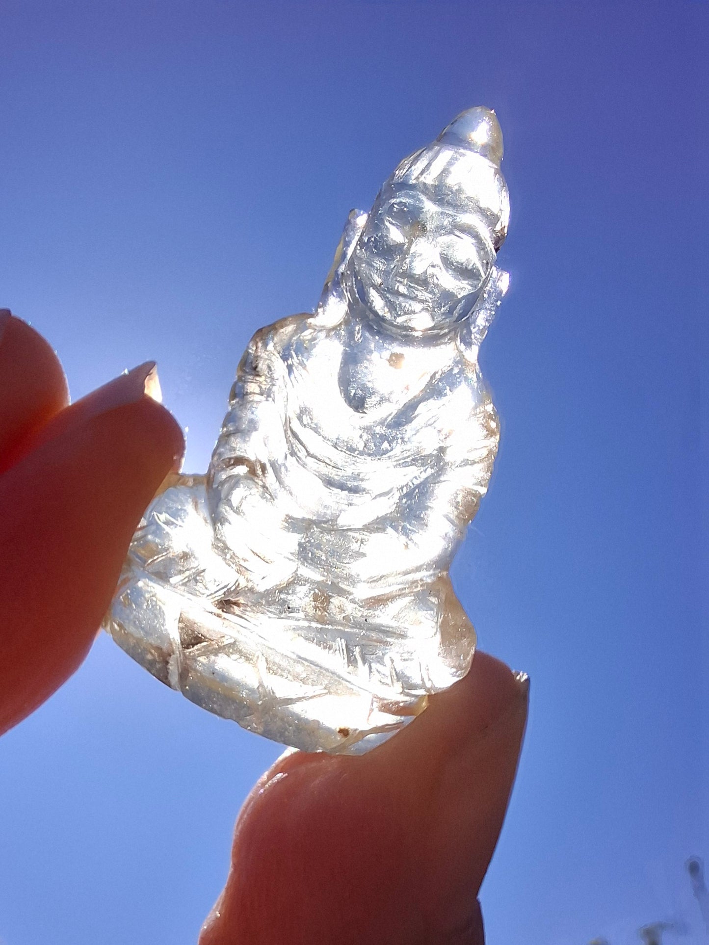 Libyan Desert Glass BUDDHA Carving, 4.61g, Tektite (Ref: LDG B5)