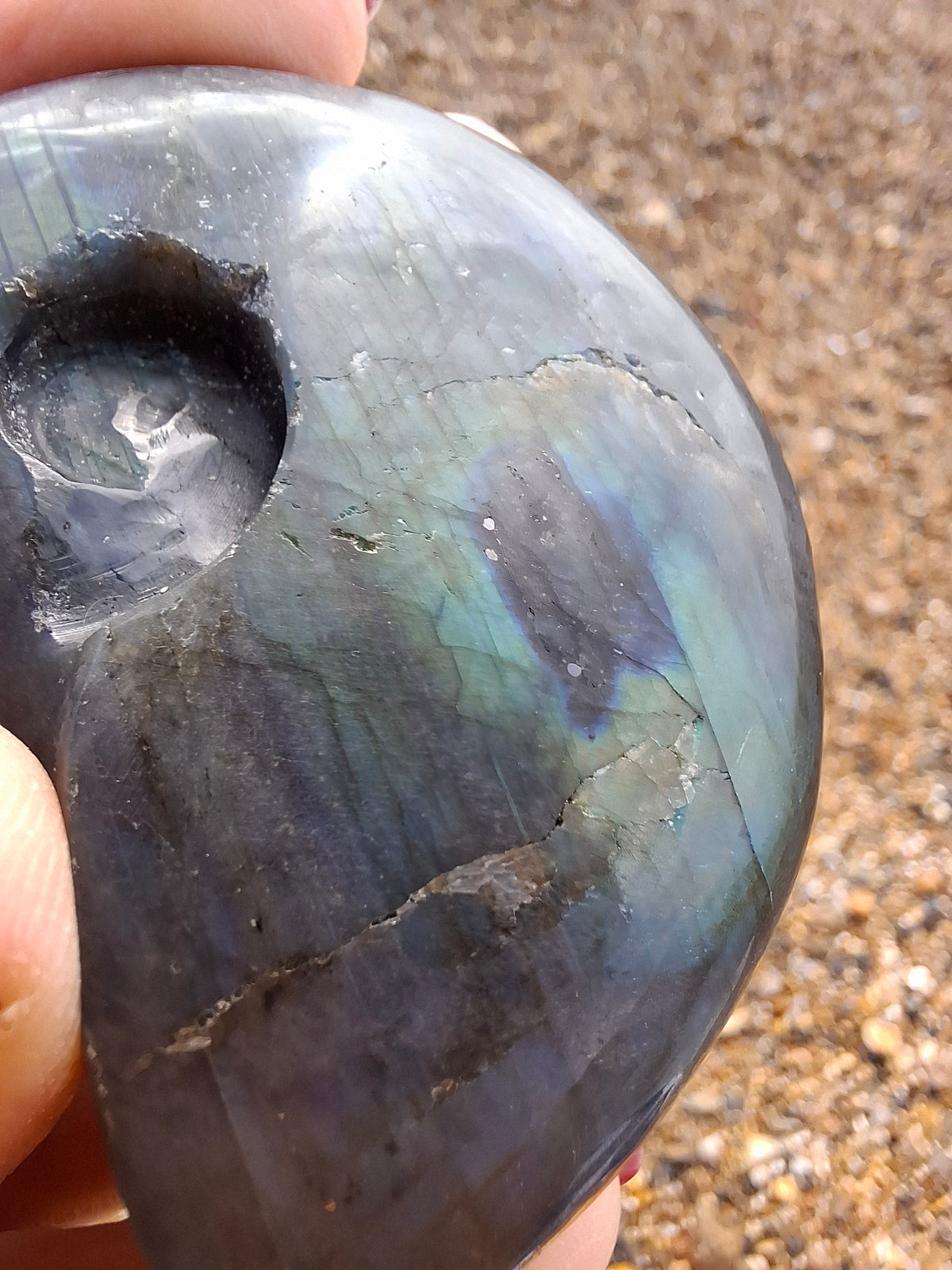 Labradorite Ammonite Carving, 111.66g, Crystal (Ref: laba3)