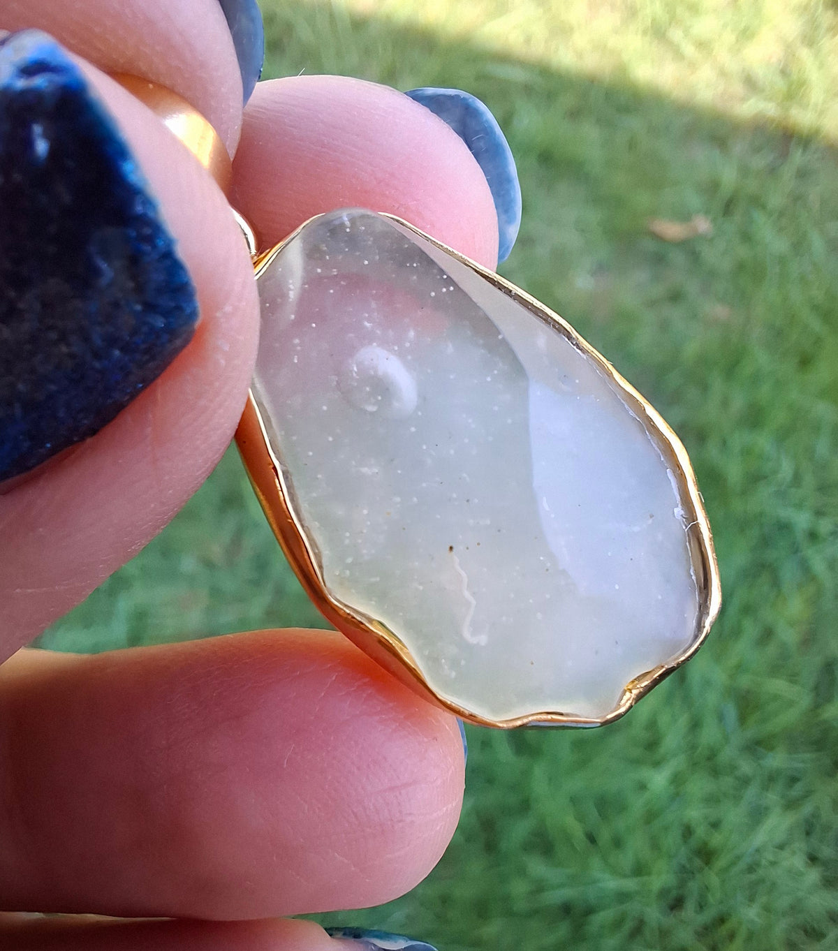 Libyan Desert Glass Pendant, 14K GOLD Plated, Tektite (Ref: LP114)