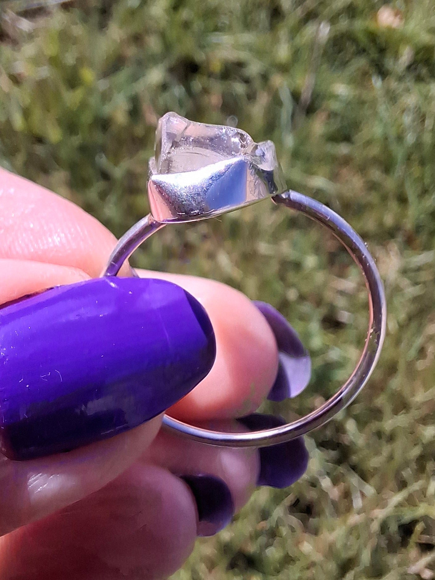 Libyan Desert Glass Ring, size W, 925 Silver, Tektite (Ref: LR61)