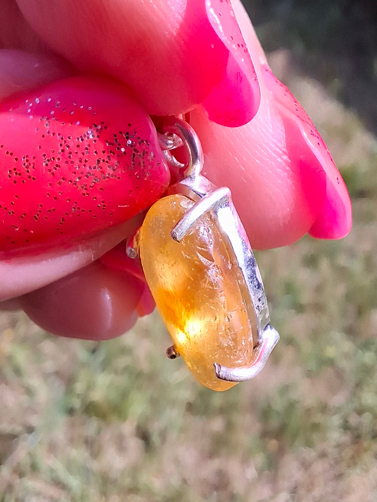 Baltic Amber Pendant, 925 Silver, Fossil (Ref: AP23)