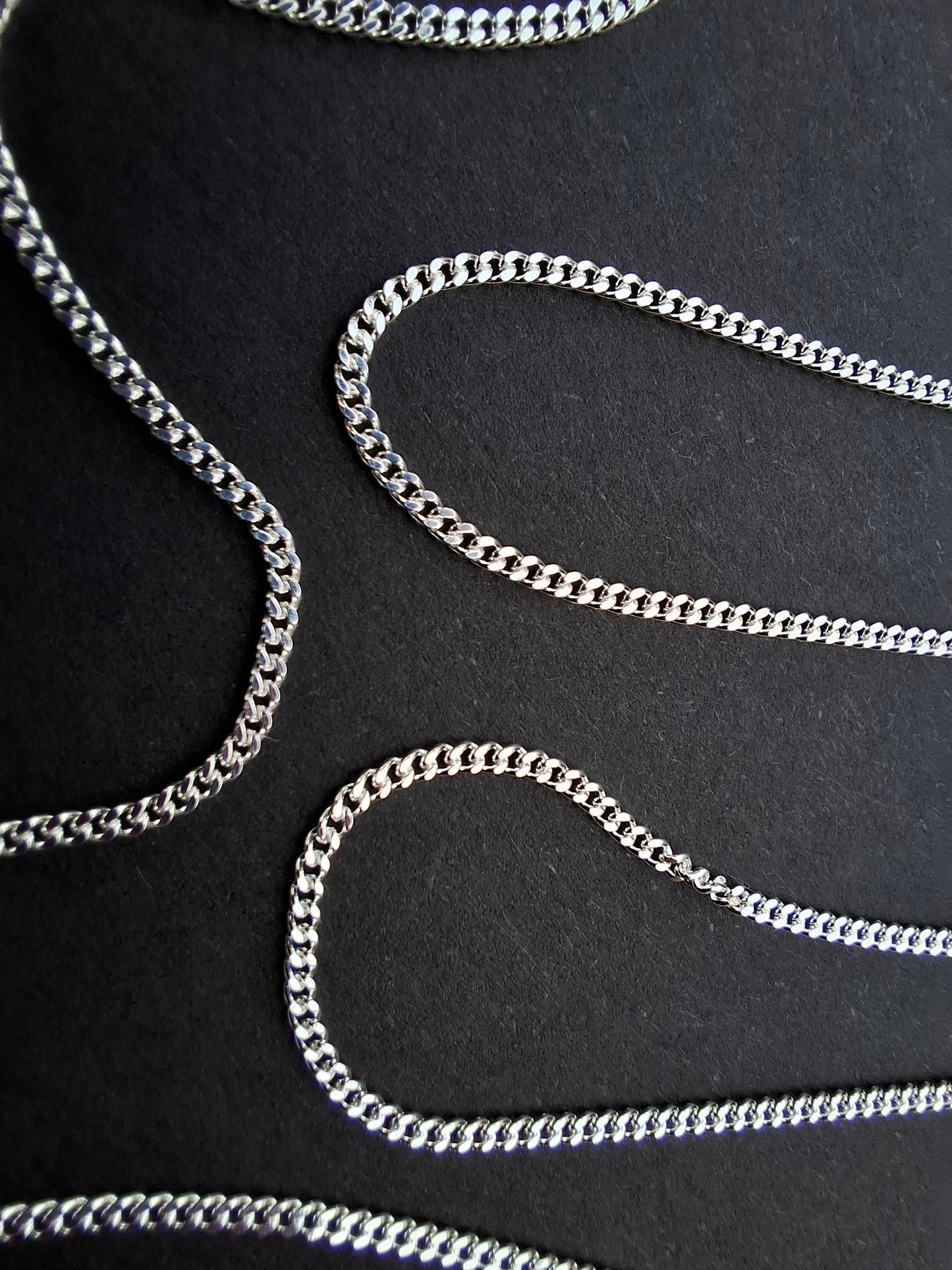 Curb Diamond cut, 1.2mm, 18 inch, 925 Silver CHAIN (Ref: chain-5)