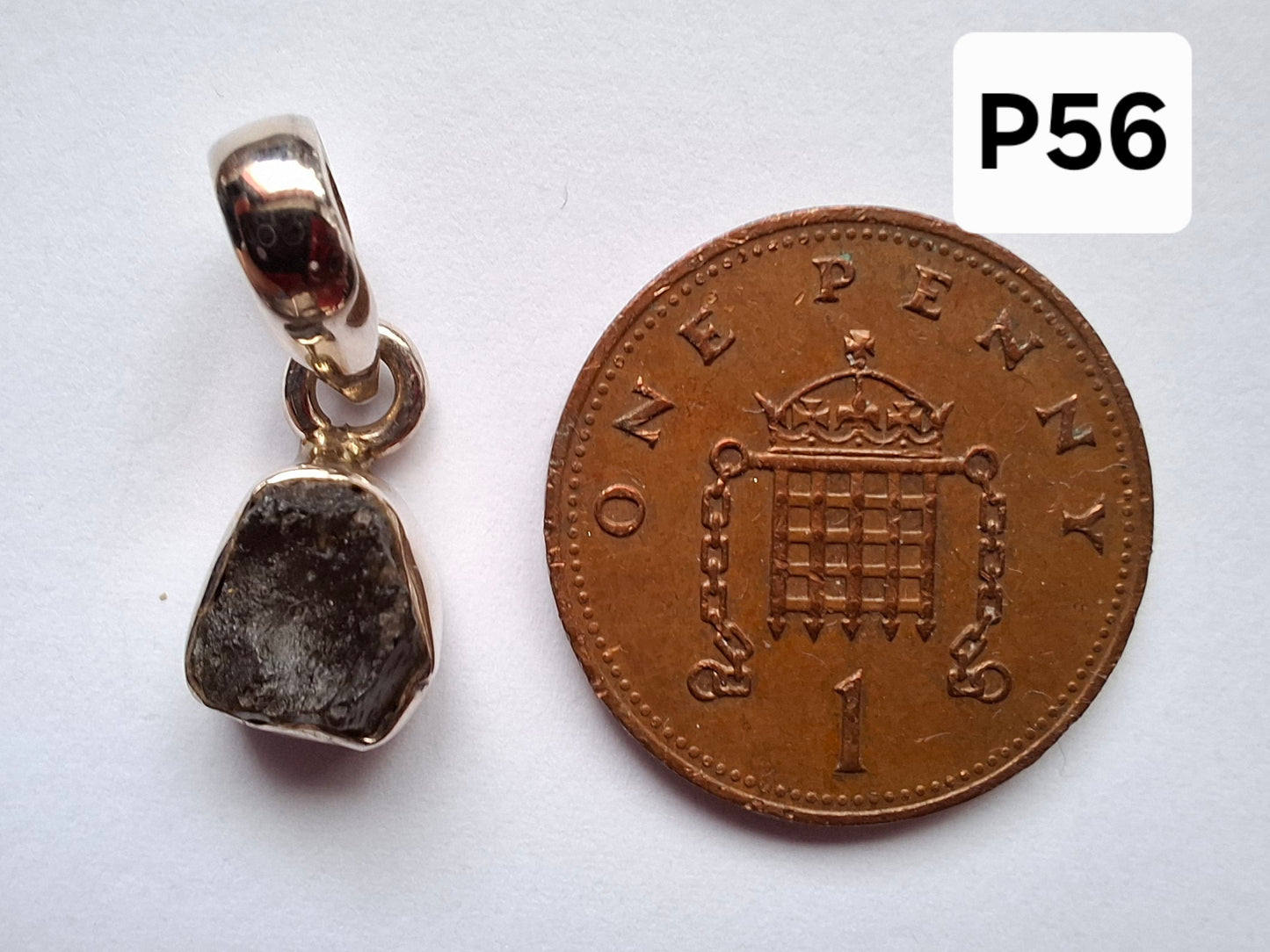 Moldavite Pendant, 925 Silver, Tektite (Ref: P56)