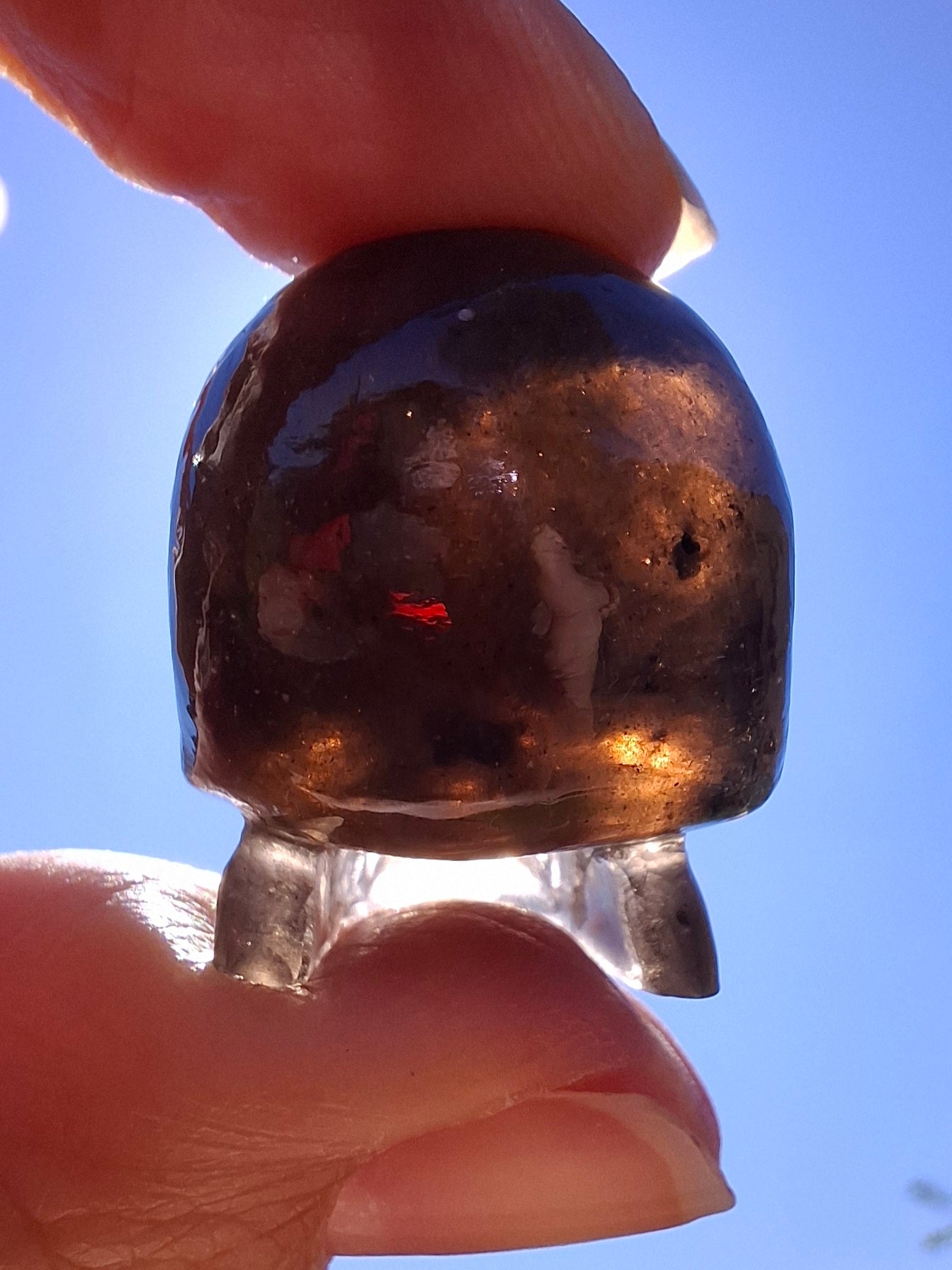 Agni Manitite SKULL Carving, Crystal (Ref: Ag S2)