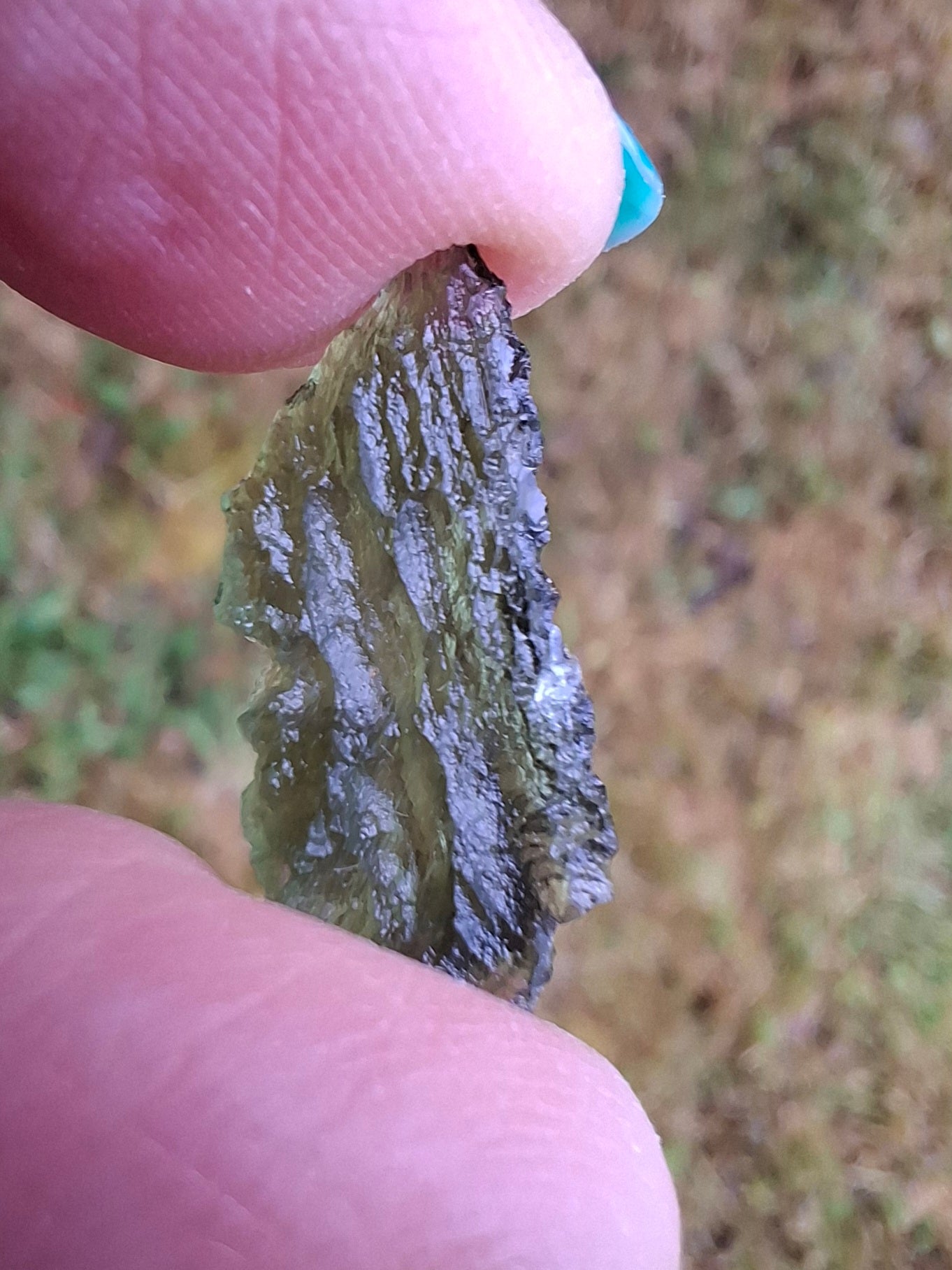 Moldavite Piece, 0.84g, Tektite (Ref: 1418)