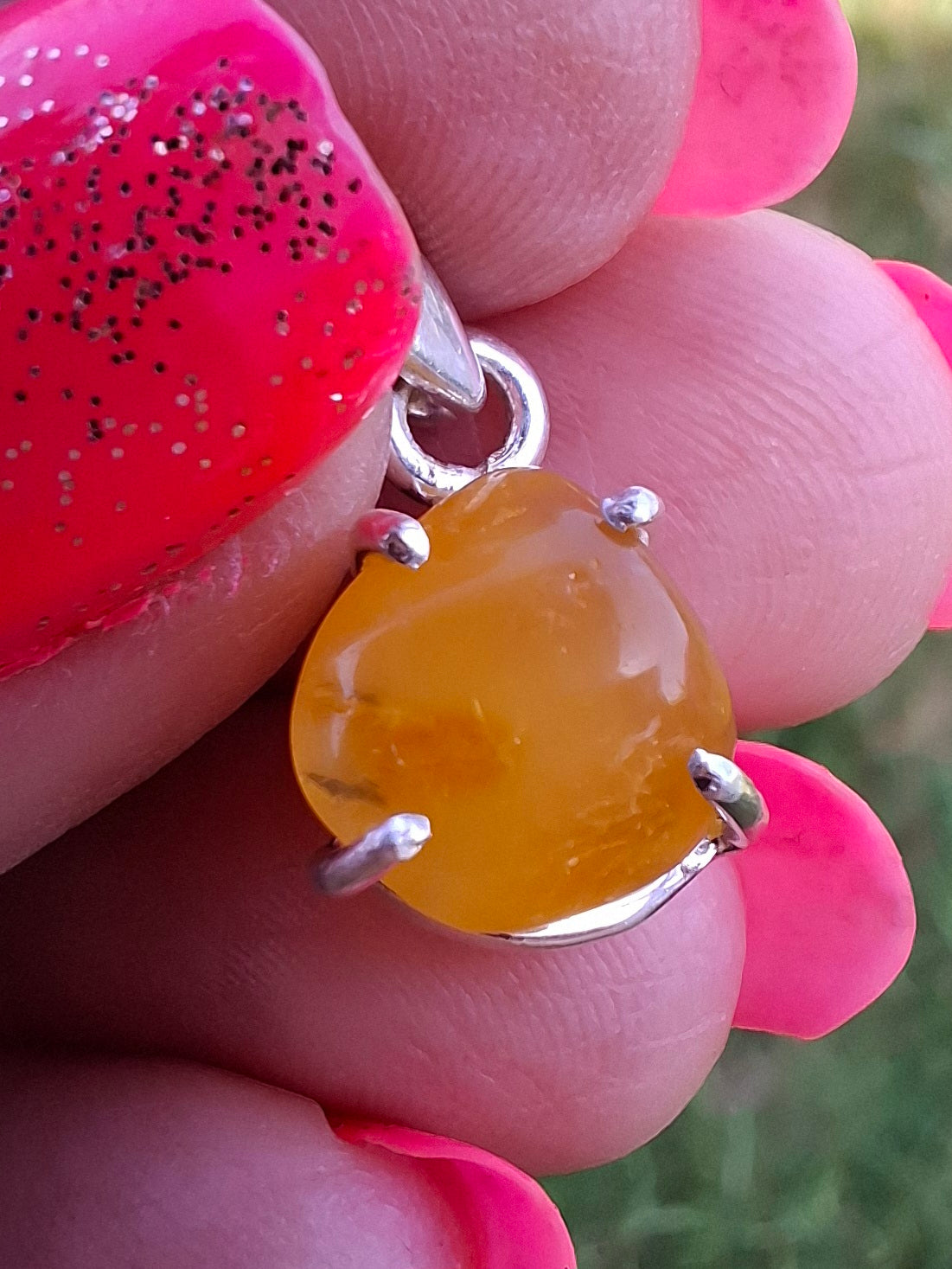Baltic Amber Pendant, 925 Silver, Fossil (Ref: AP18)
