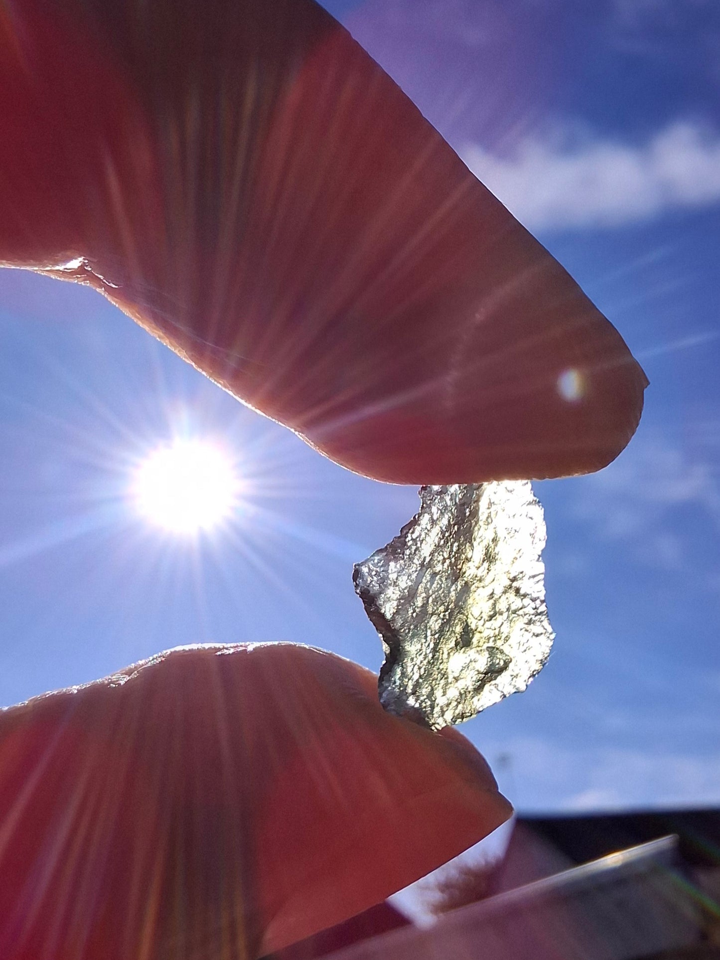 Moldavite chip Bundle, 1g, 3 pcs, Tektite (Ref: MB31)