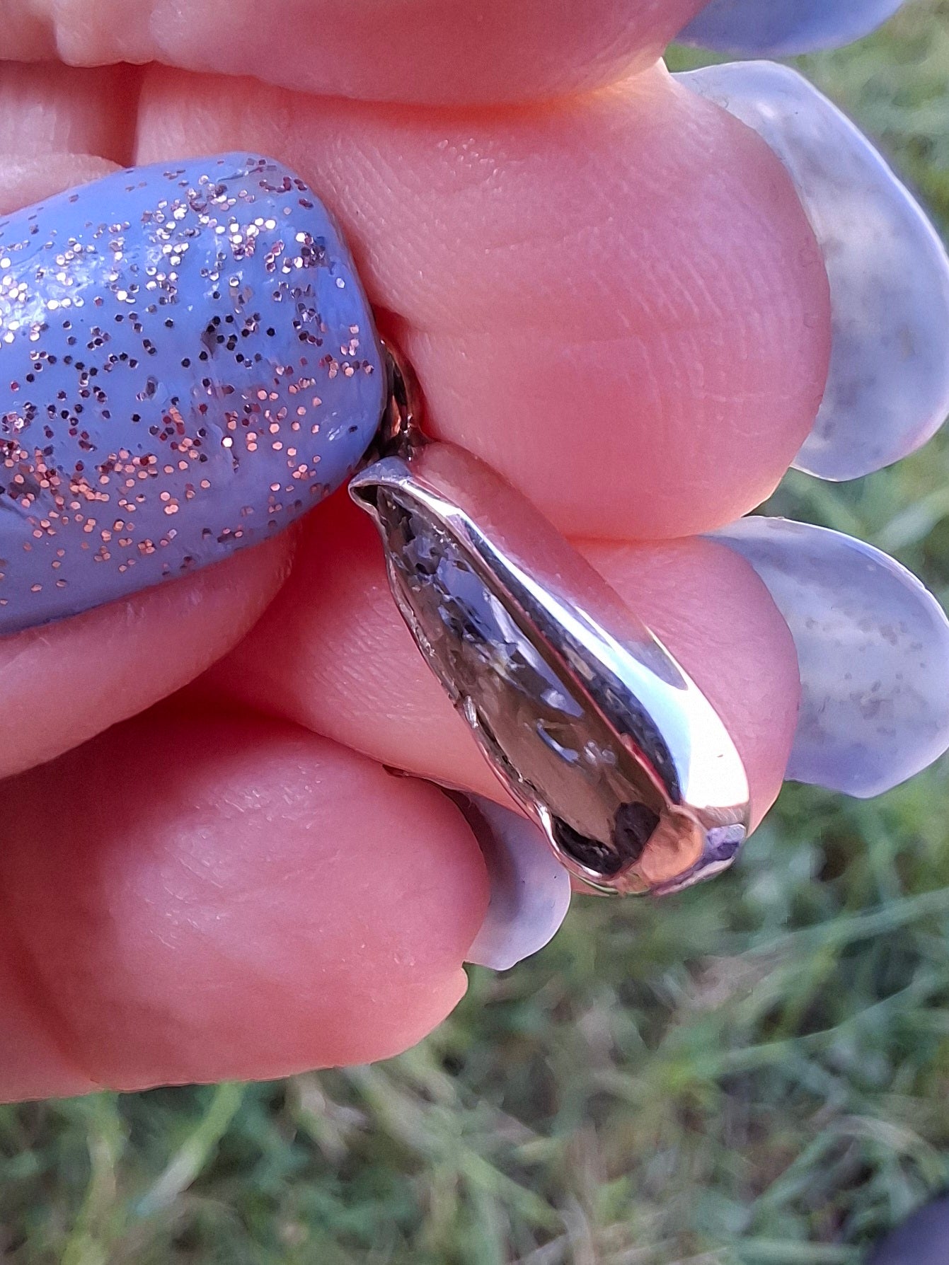 Moldavite Pendant, 925 Silver, Tektite (Ref: P95)