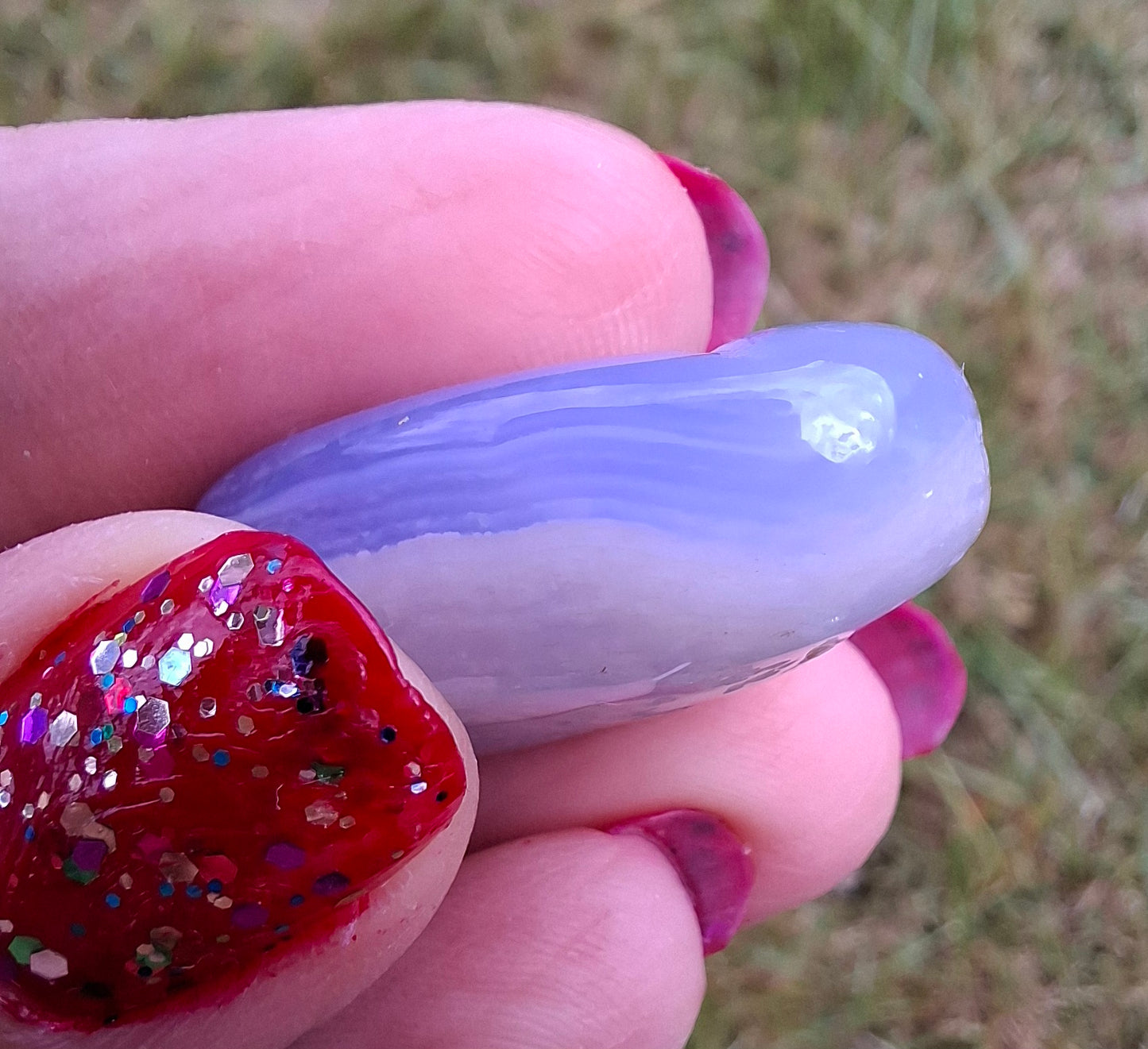 Blue Lace Agate, Tumble Stone, Crystal (Ref: T137)