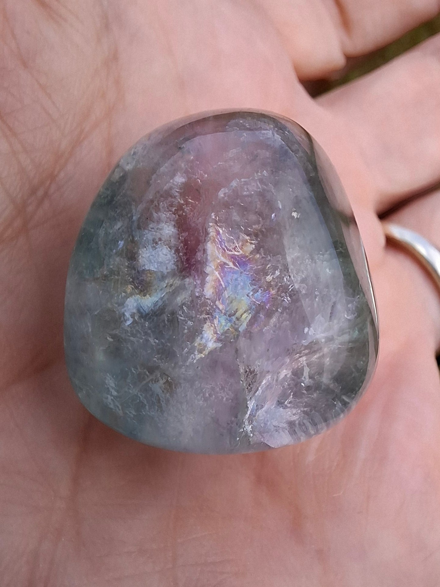 Fluorite, Tumble Stone, Crystal 🌈 (Ref: T49)