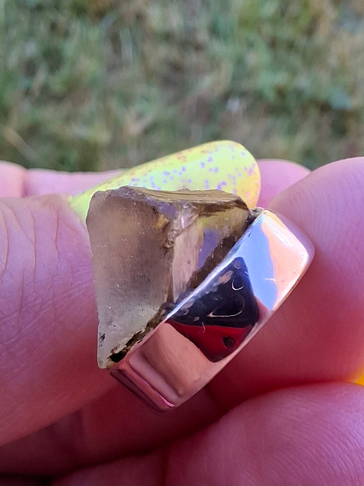 Libyan Desert Glass Pendant, 925 Silver, Tektite (Ref: LP76)