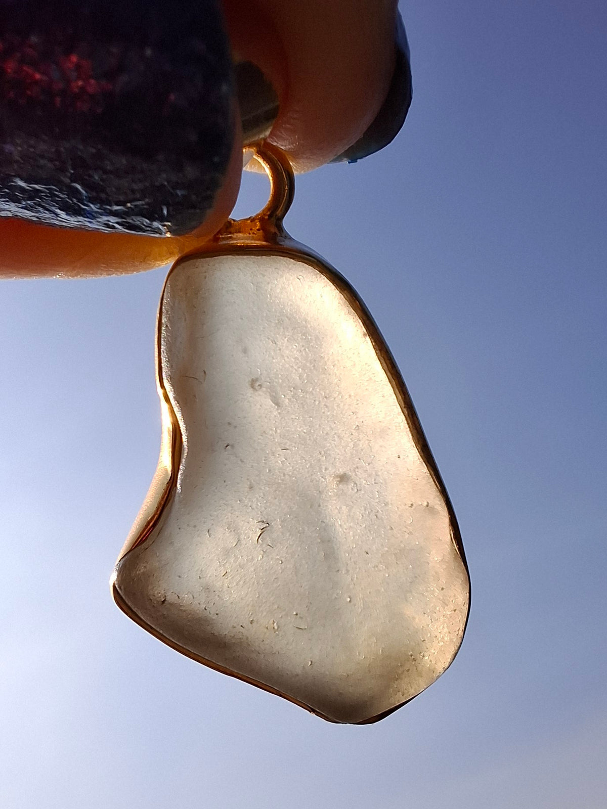 Libyan Desert Glass Pendant, 14K GOLD Plated, Tektite (Ref: LP120)