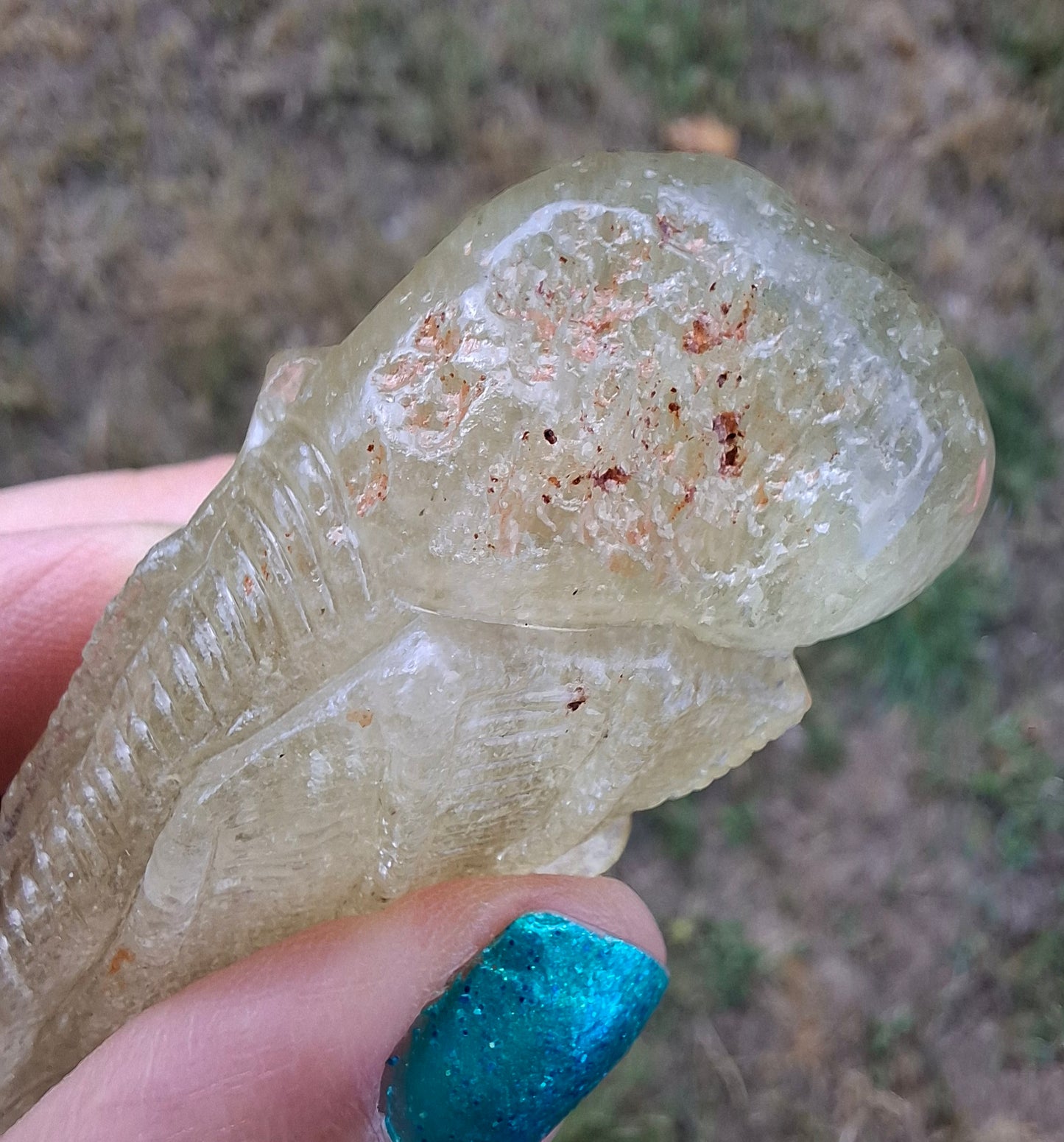 Libyan Desert Glass DRAGON HEAD carving, 48.11g, Tektite (Ref: Dragon4)