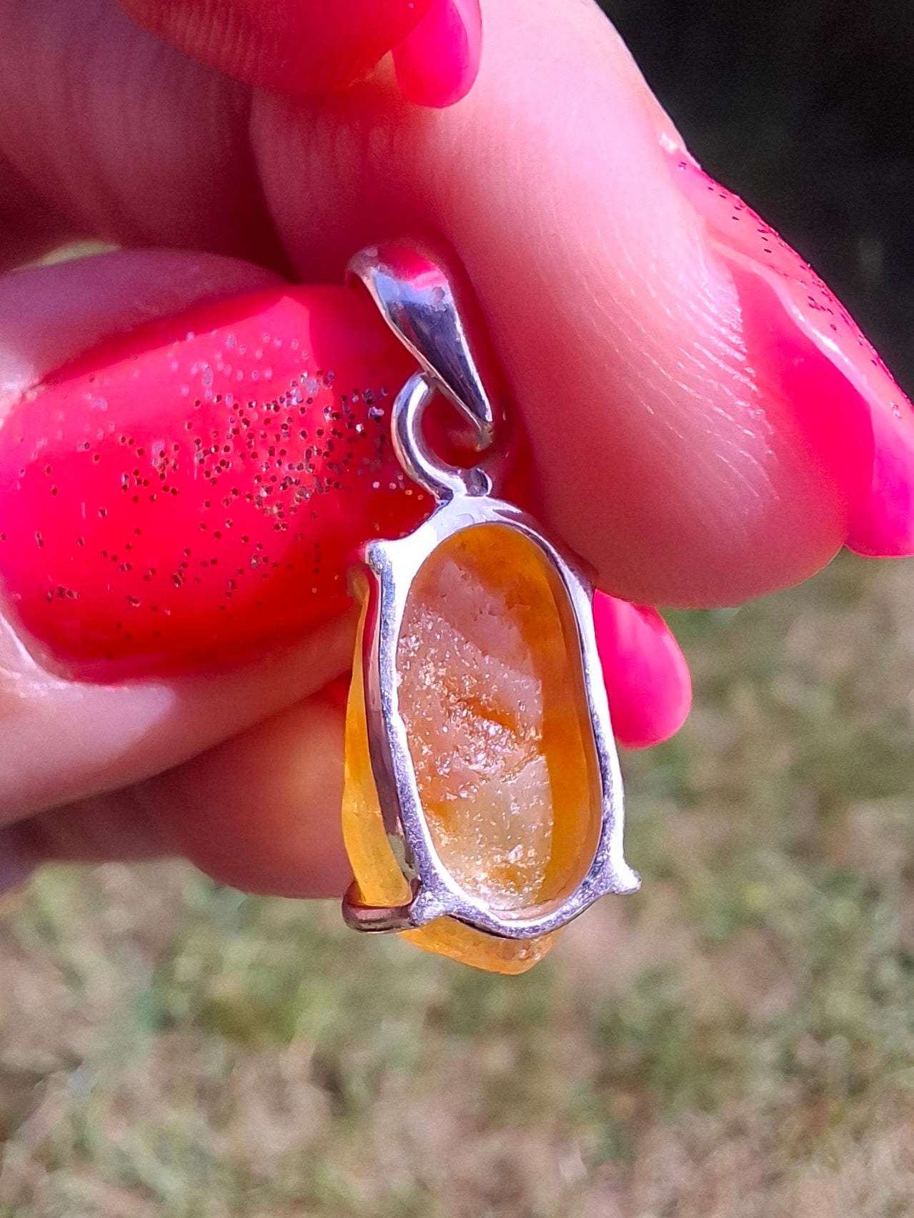 Baltic Amber Pendant, 925 Silver, Fossil (Ref: AP23)