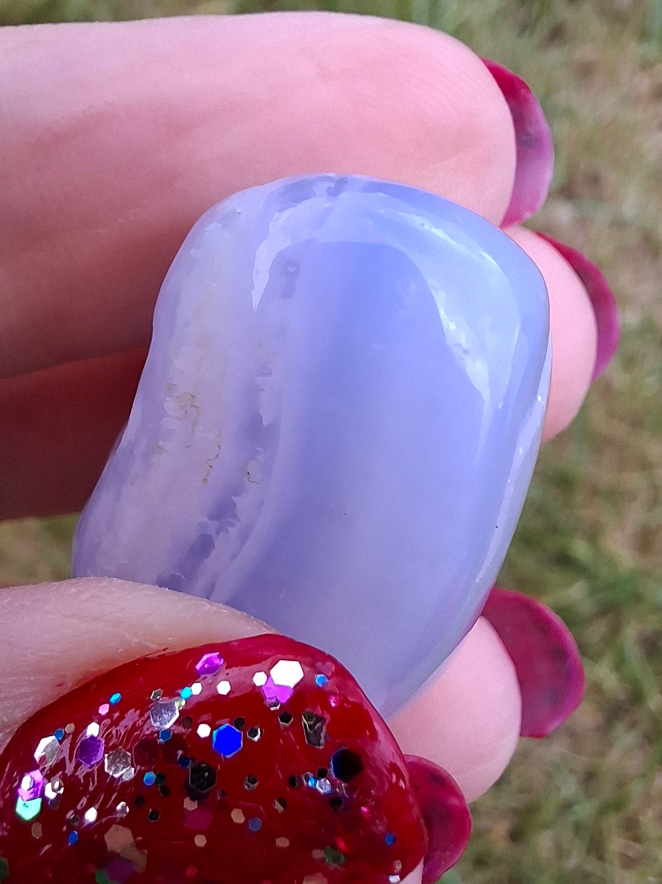 Blue Lace Agate, Tumble Stone, Crystal (Ref: T146)