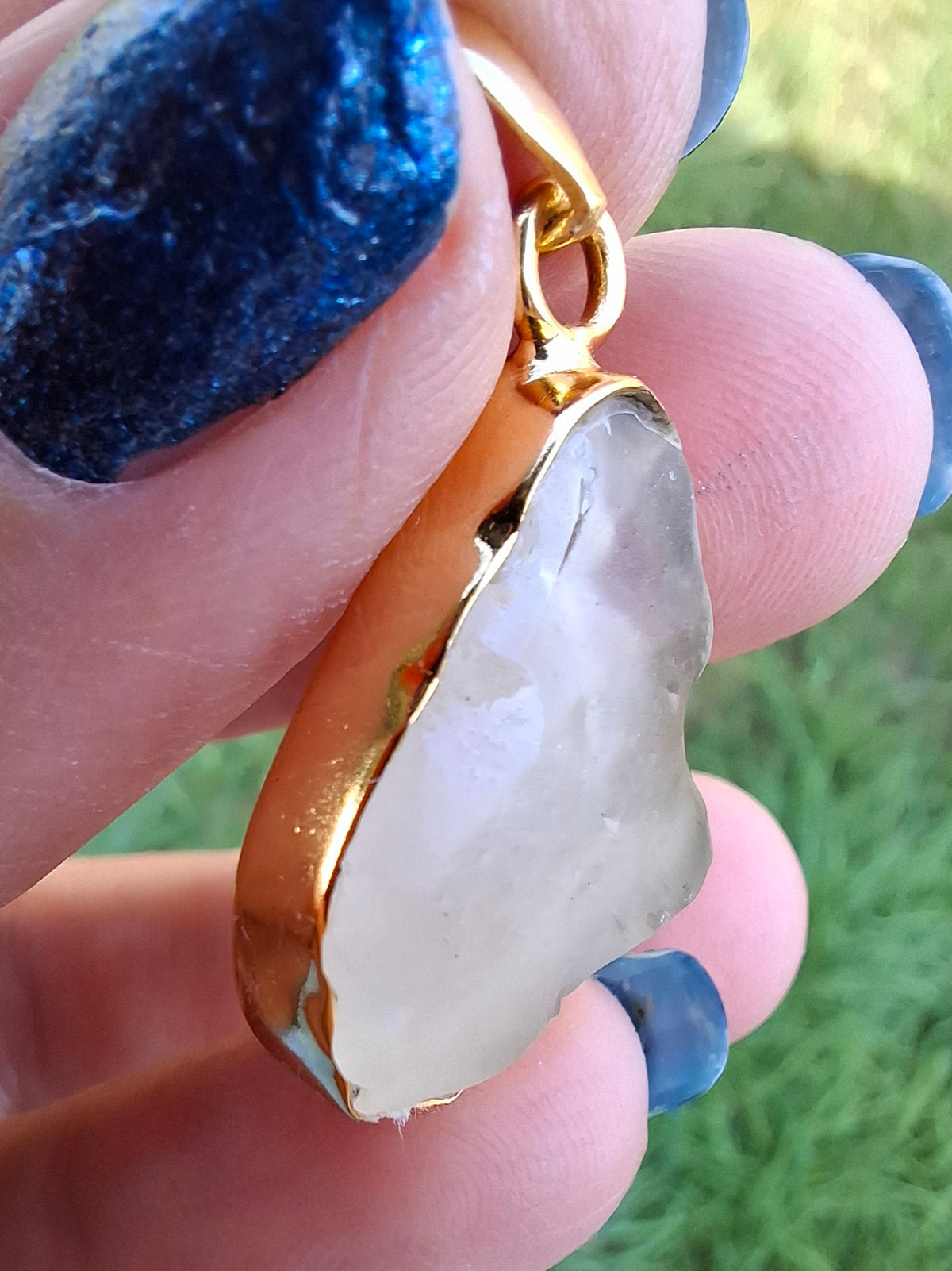 Libyan Desert Glass Pendant, 14K GOLD Plated, Tektite (Ref: LP121)