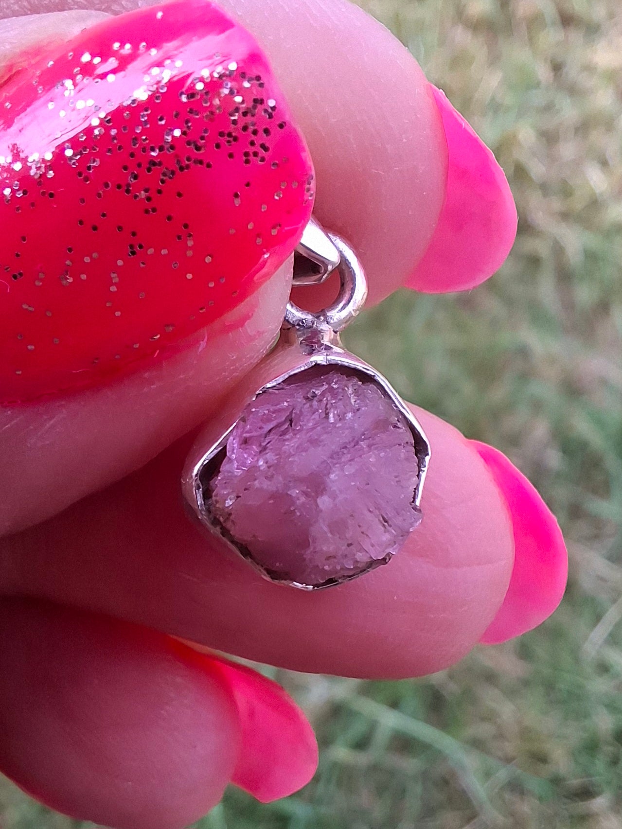 Pink Tourmaline Pendant, 925 Silver, Crystal (Ref: PT89)