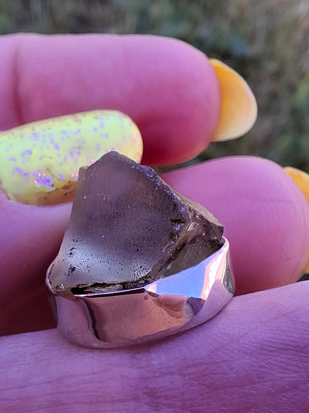 Libyan Desert Glass Pendant, 925 Silver, Tektite (Ref: LP76)
