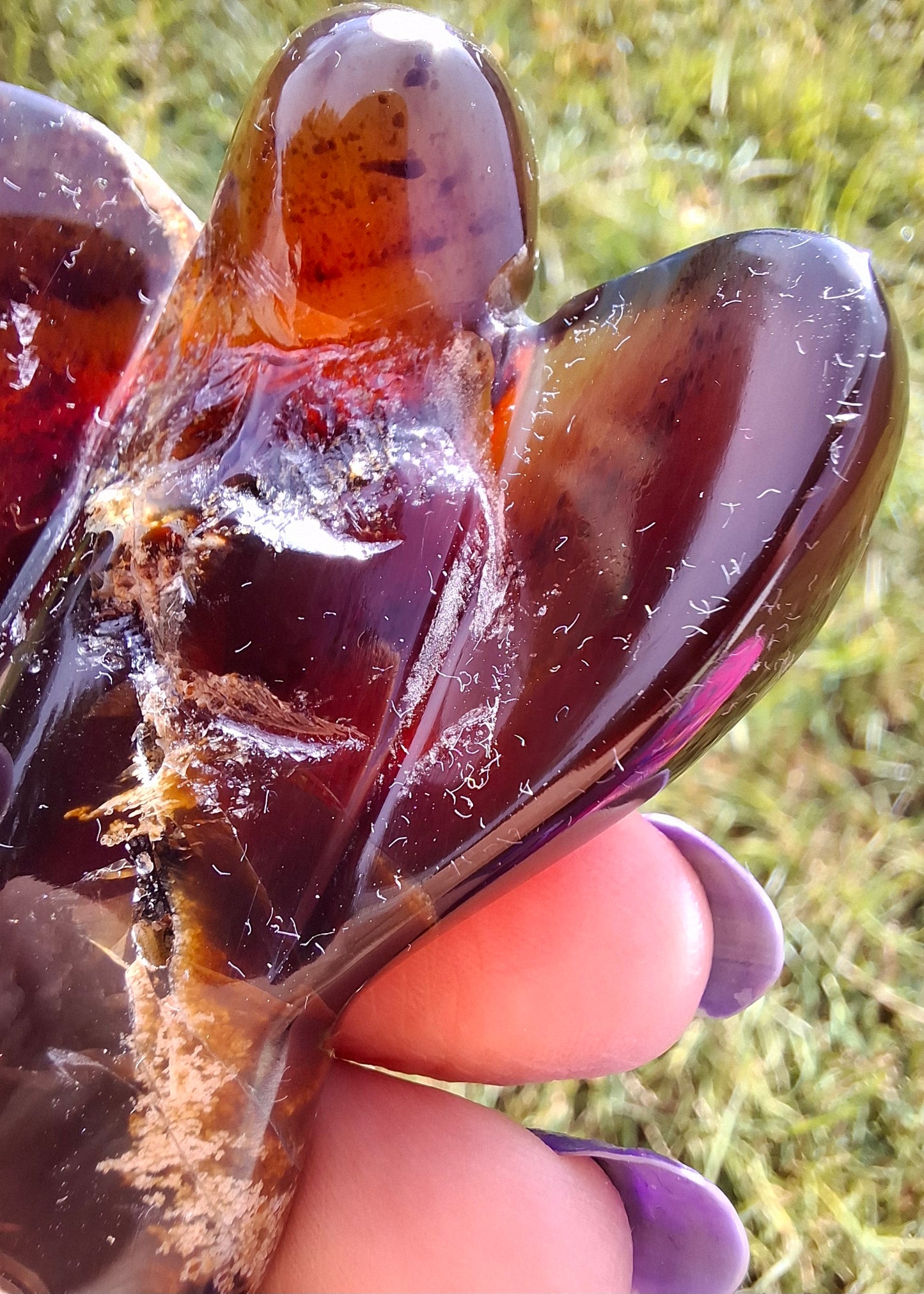 Red Amber Angel, 26.36g, carving, Fossil (Ref: AA1)