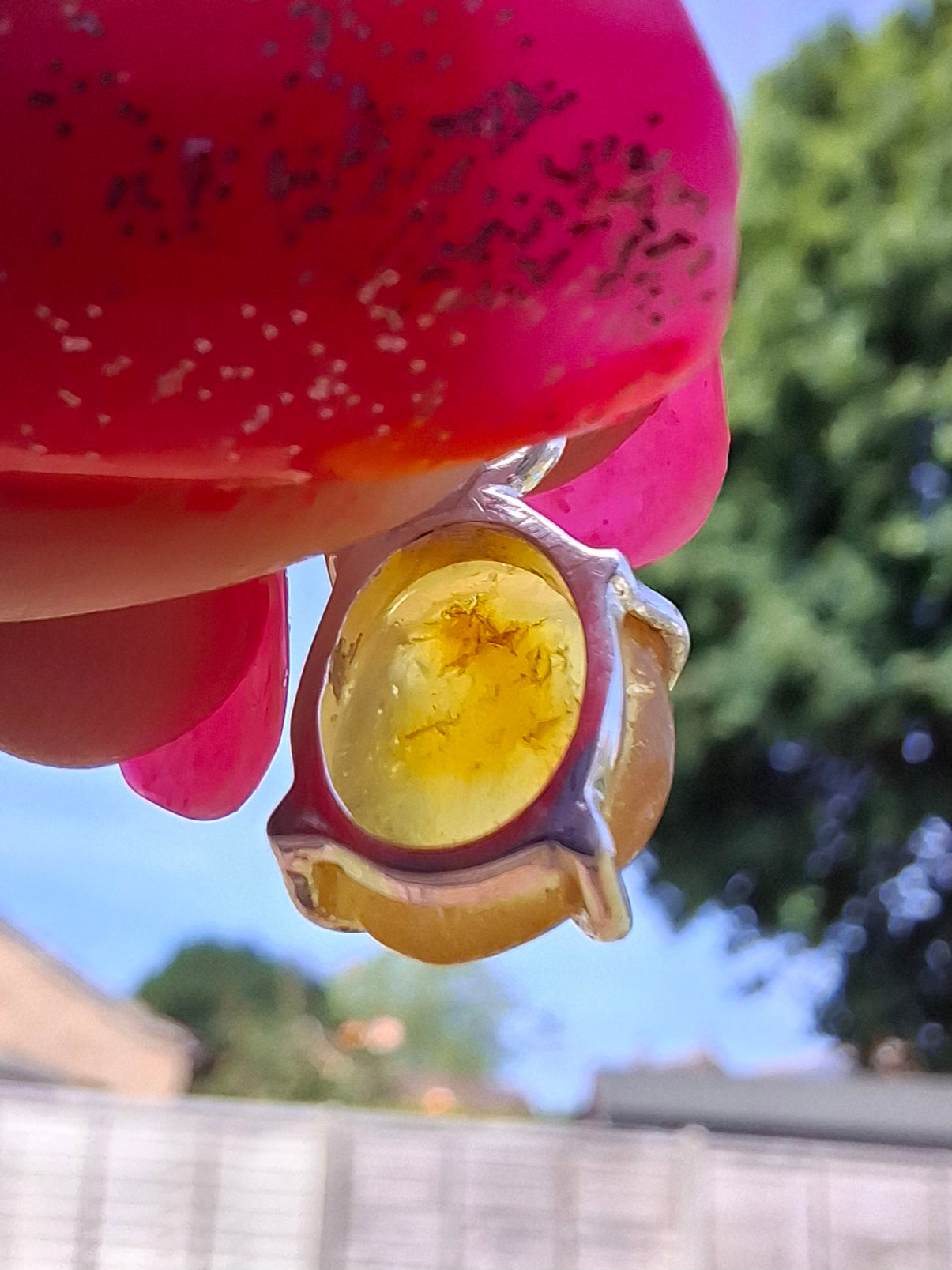 Baltic Amber Pendant, 925 Silver, Fossil (Ref: AP26)