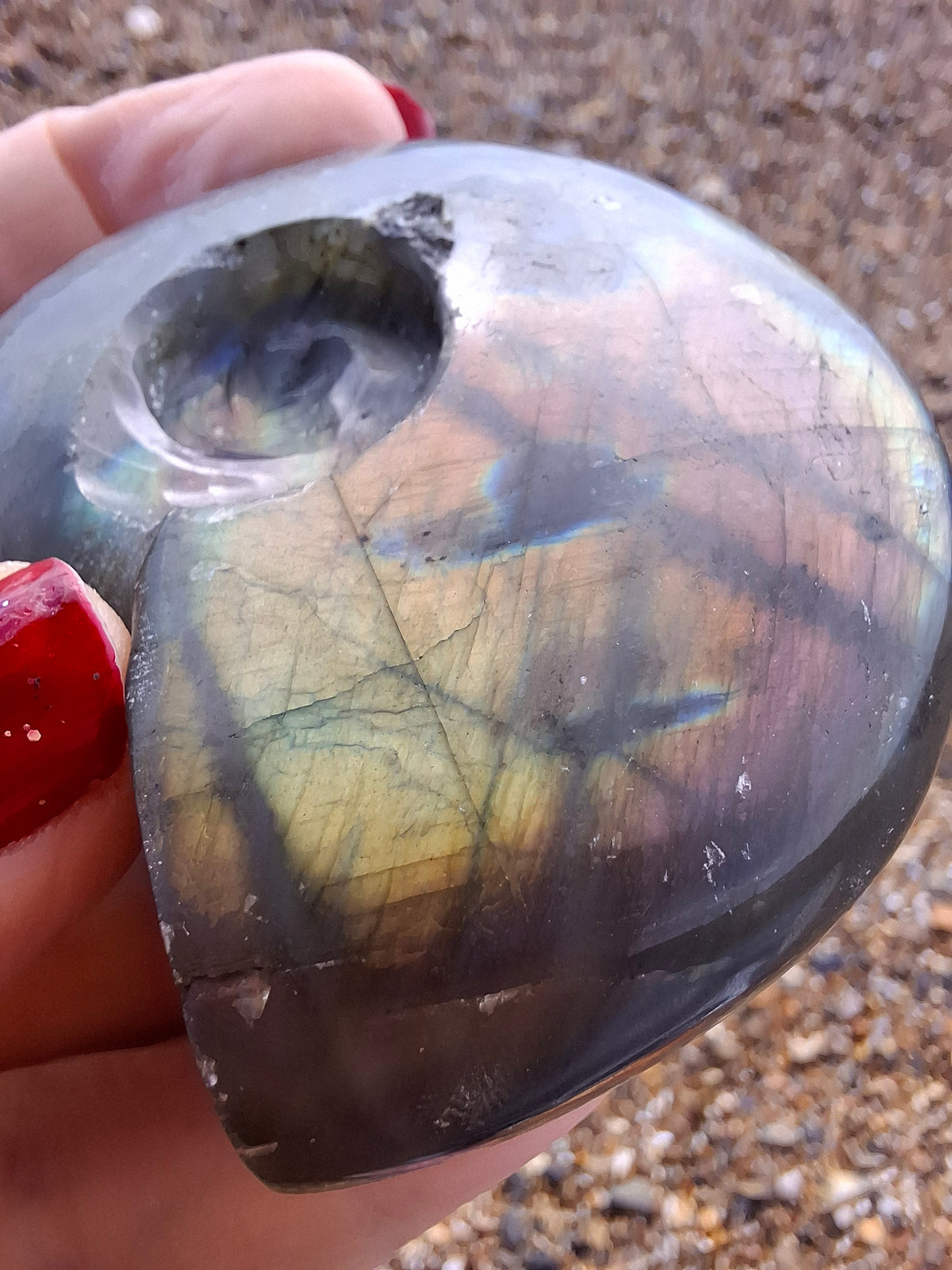 Labradorite Ammonite Carving, 146.90g, Crystal (Ref: laba5)