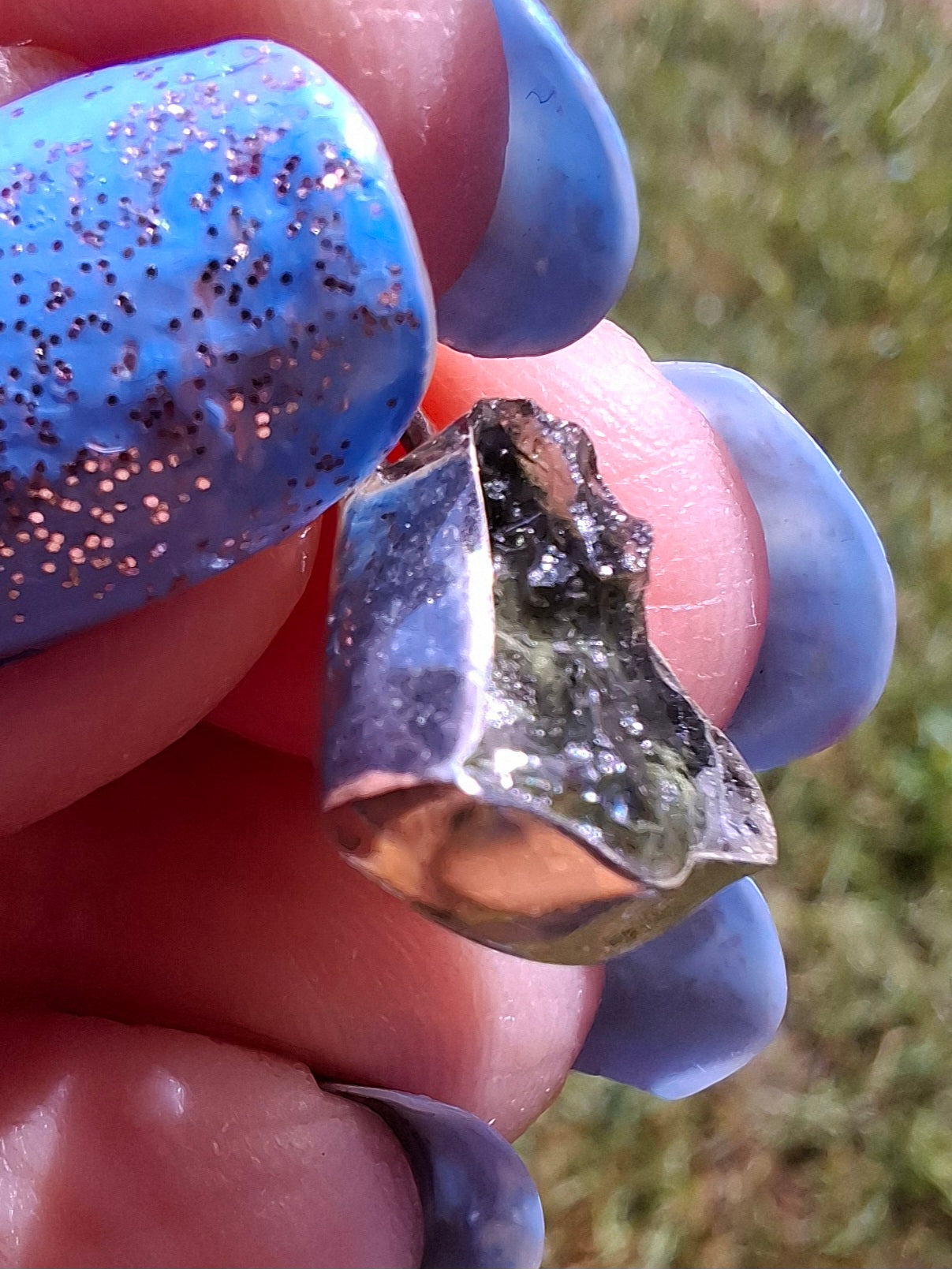 Moldavite Pendant, 925 Silver, Tektite (Ref: P74)