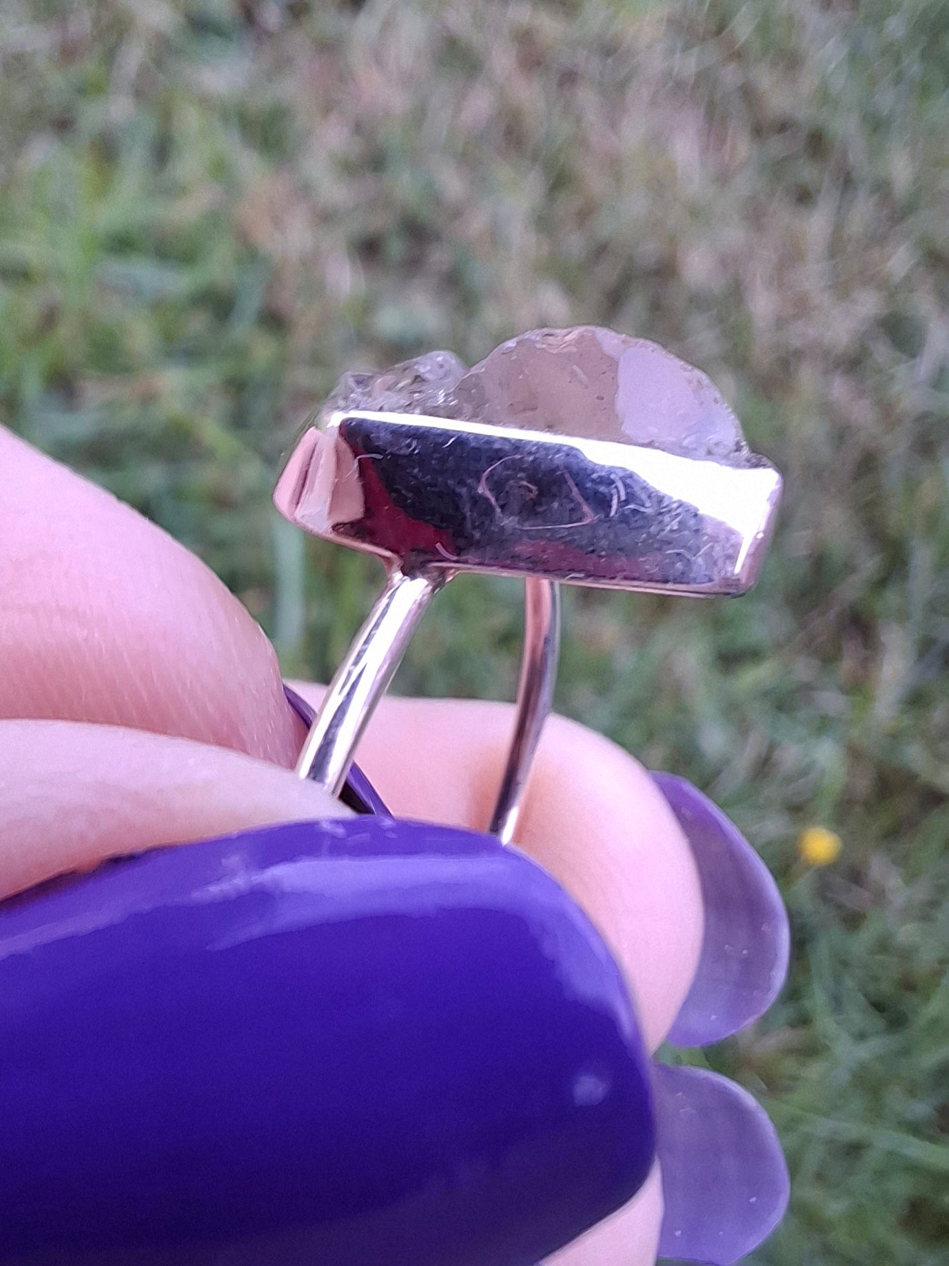 Libyan Desert Glass Ring, size U, 925 Silver, Tektite (Ref: LR52)