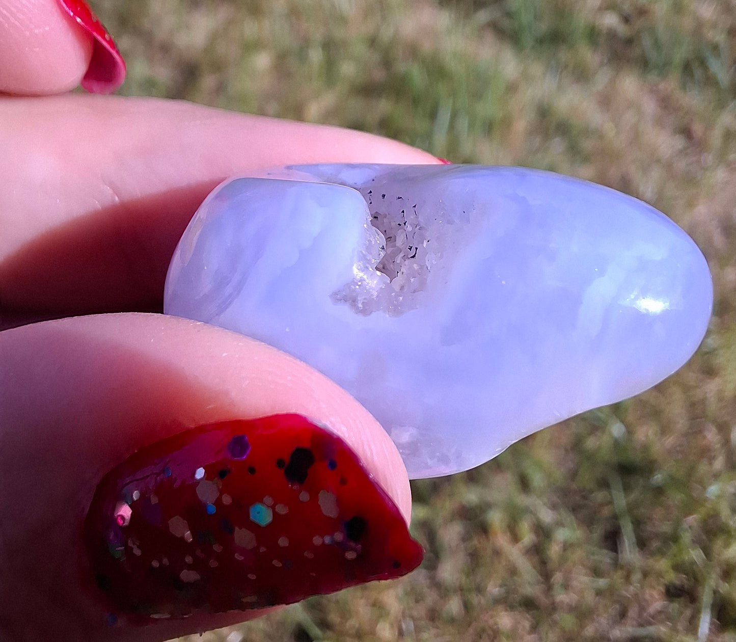 Blue Lace Agate, Tumble Stone, Crystal (Ref: T143)