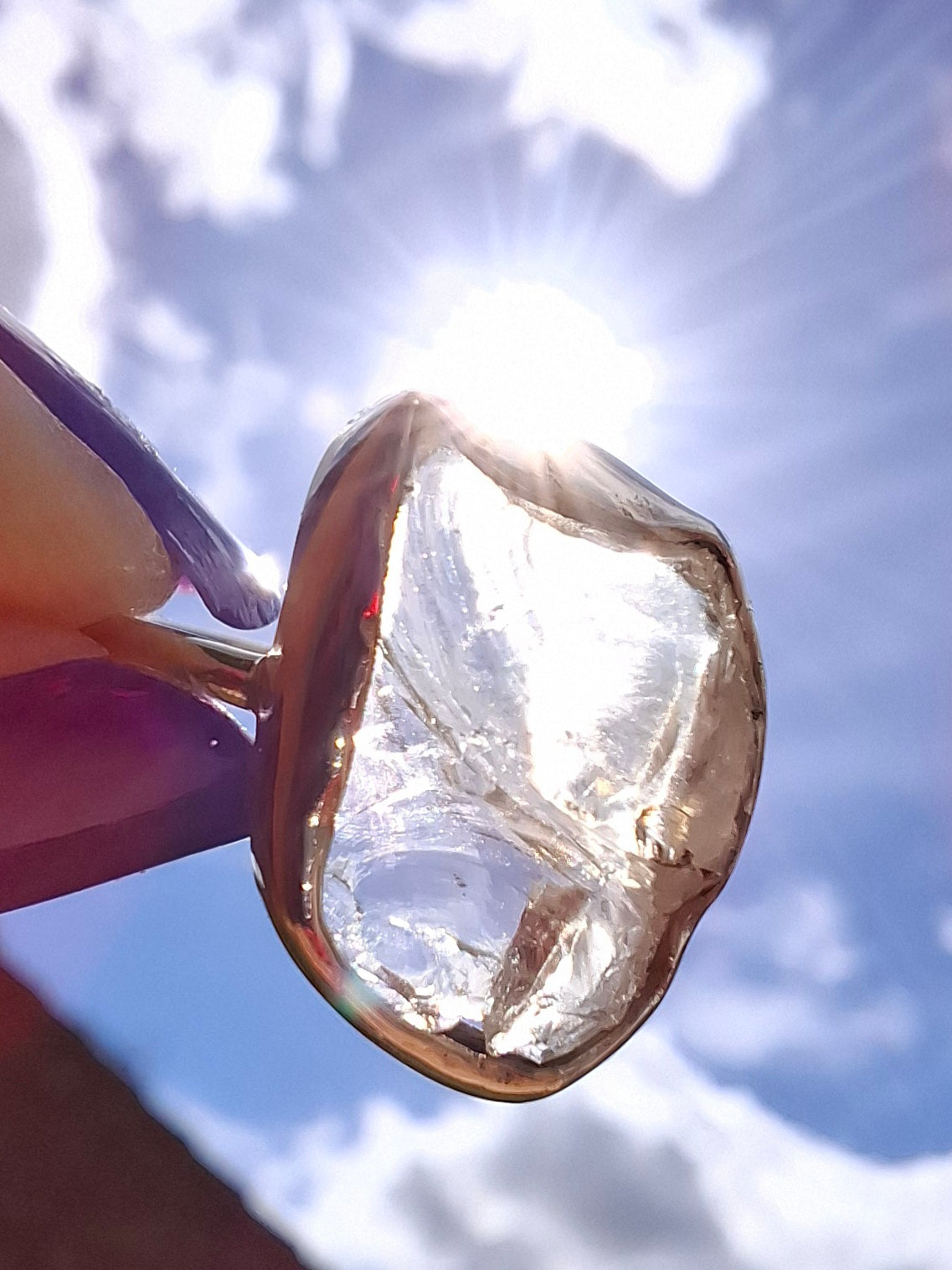 Libyan Desert Glass Ring, size large P, 925 Silver, Tektite (Ref: LR29)