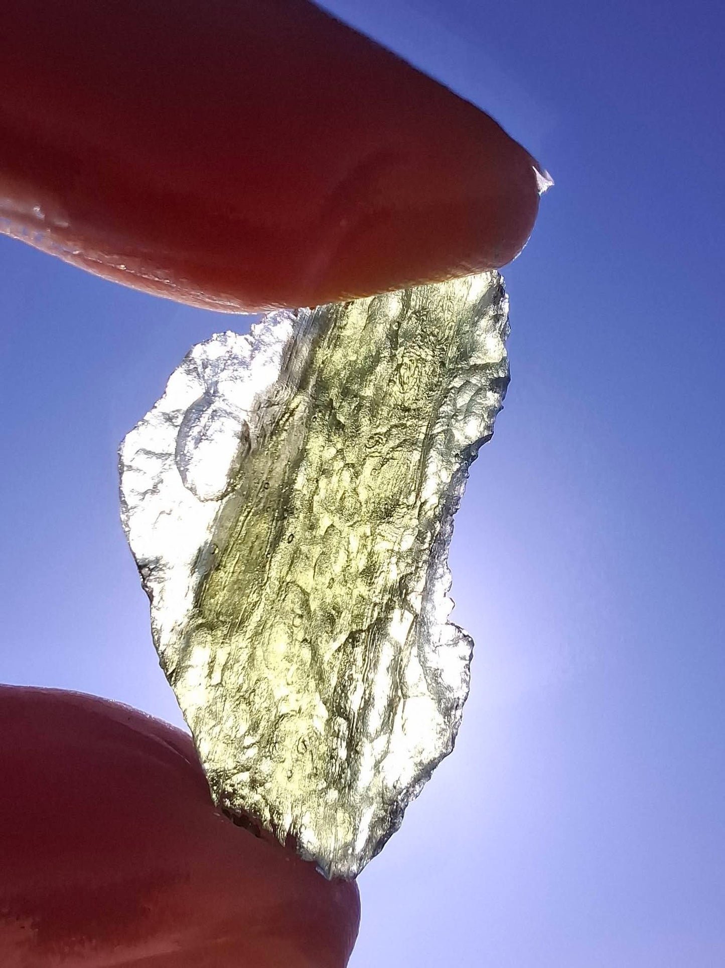 Moldavite Piece, MAROUSKOVO POLE, 2.91g, Tektite (Ref: 1359)