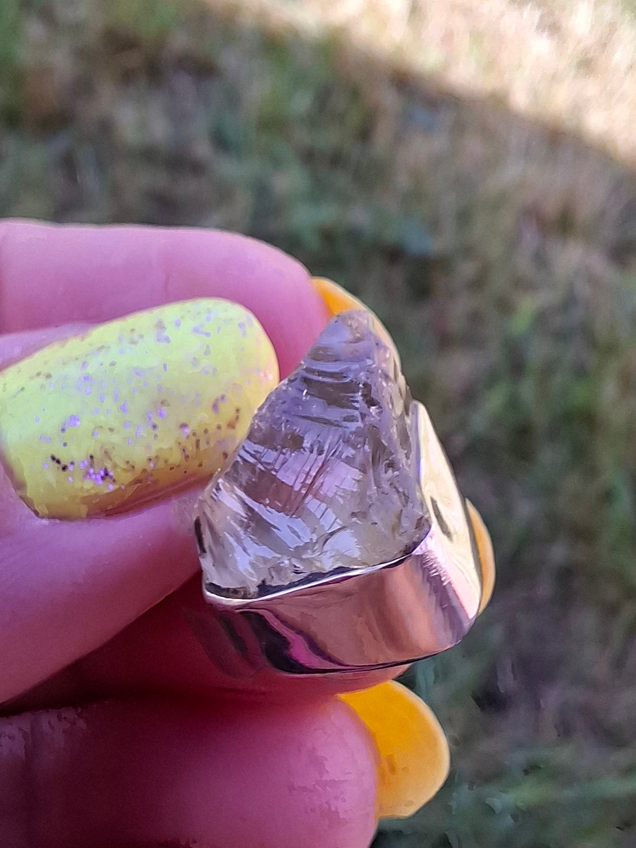 Libyan Desert Glass Pendant, 925 Silver, Tektite (Ref: LP113)
