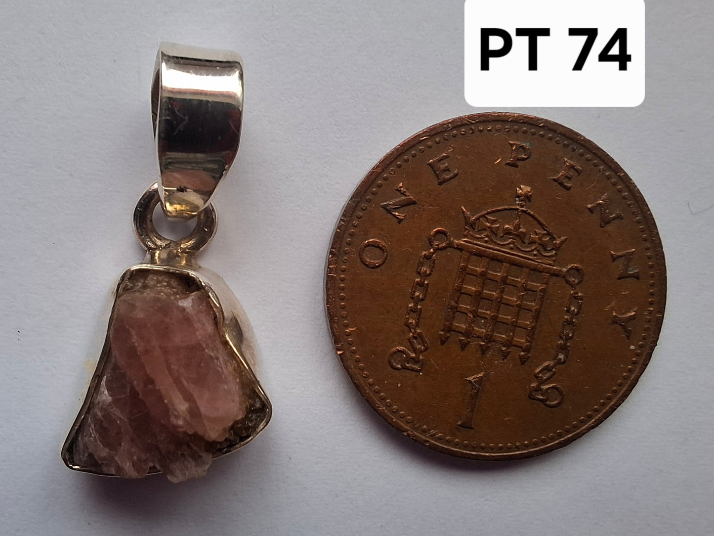 Pink Tourmaline Pendant, 925 Silver, Crystal (Ref: PT74)