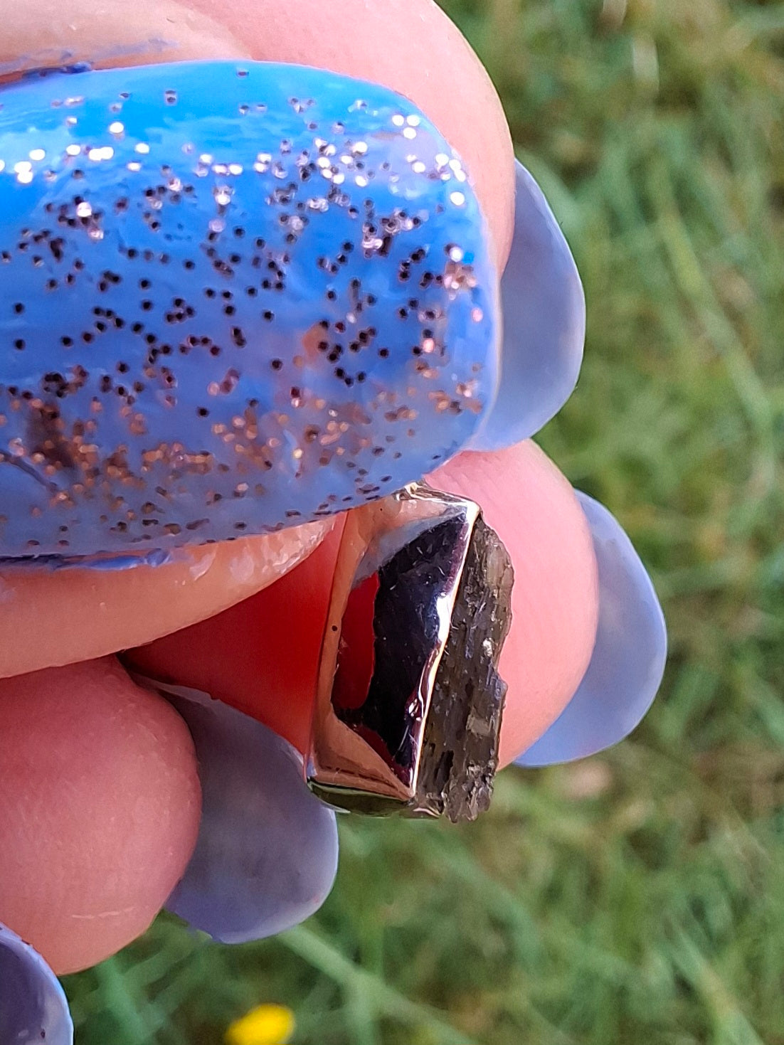 Moldavite Pendant, 925 Silver, Tektite (Ref: P32)