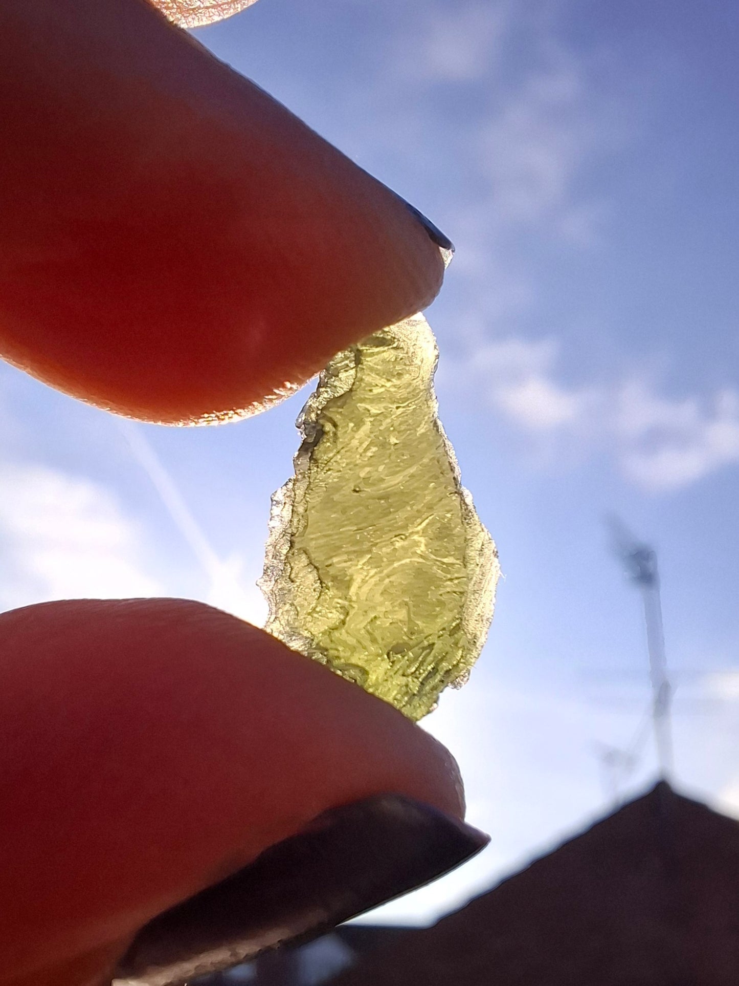Moldavite Piece, 0.98g, Tektite (Ref: 1388)