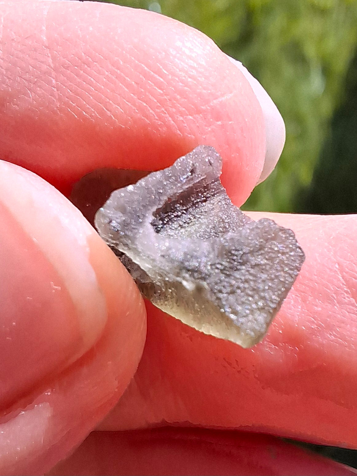 DRILLED, Moldavite Piece, 1.07g, Tektite (Ref: D17)