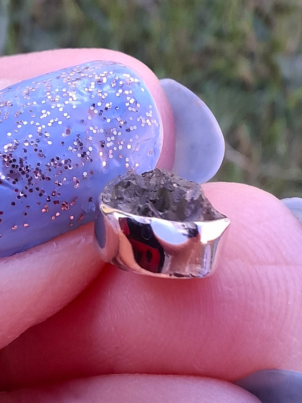 Moldavite Pendant, 925 Silver, Tektite (Ref: P85)