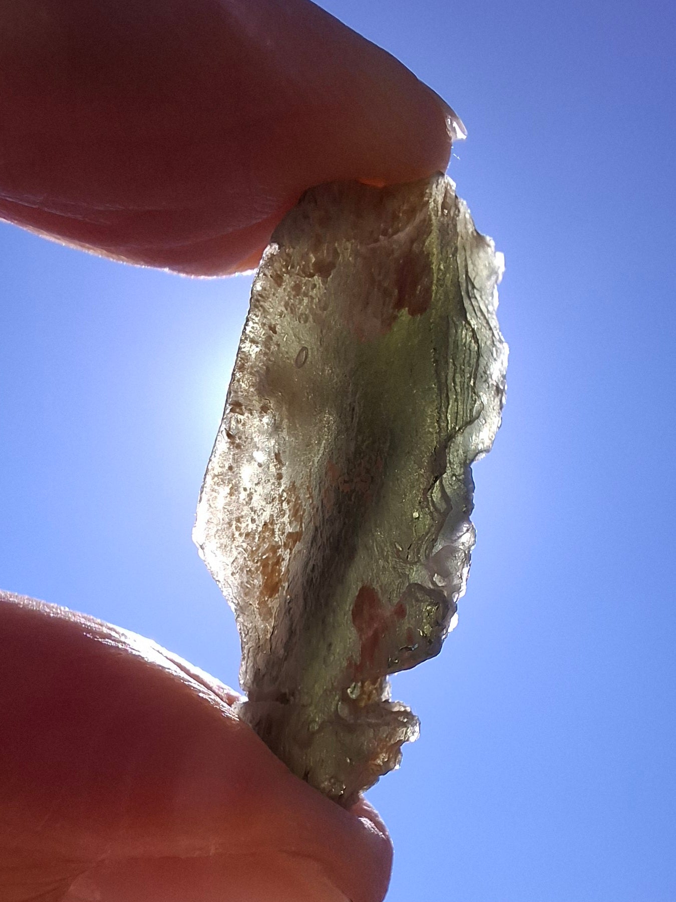 Moldavite Piece, SNOWFLAKE, FROSTED, BARTOCHOV, 3.47g, Tektite (Ref: 1368)