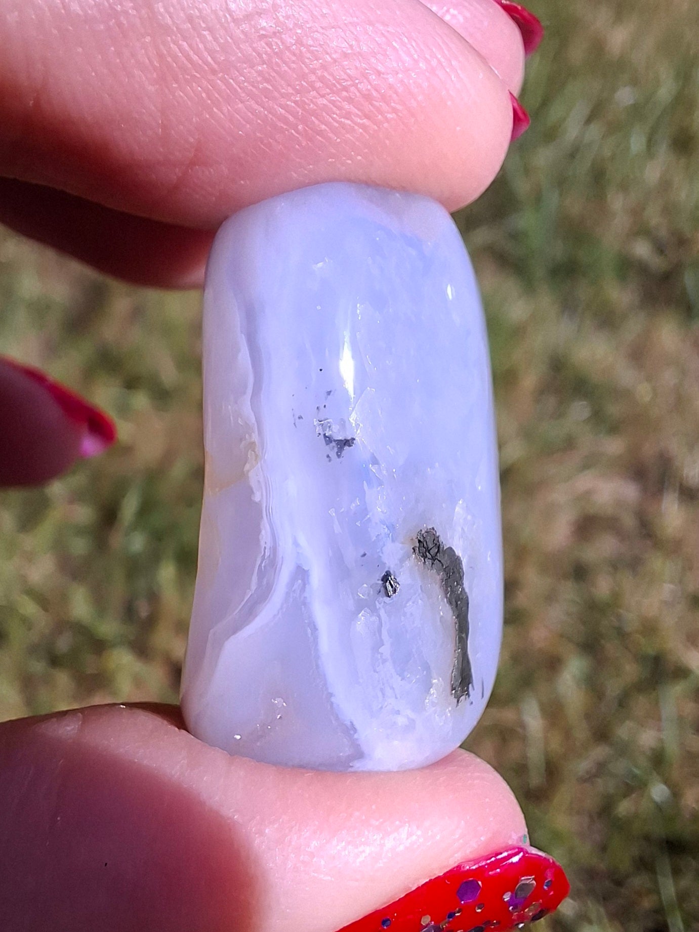 Blue Lace Agate, Tumble Stone, Crystal (Ref: T144)