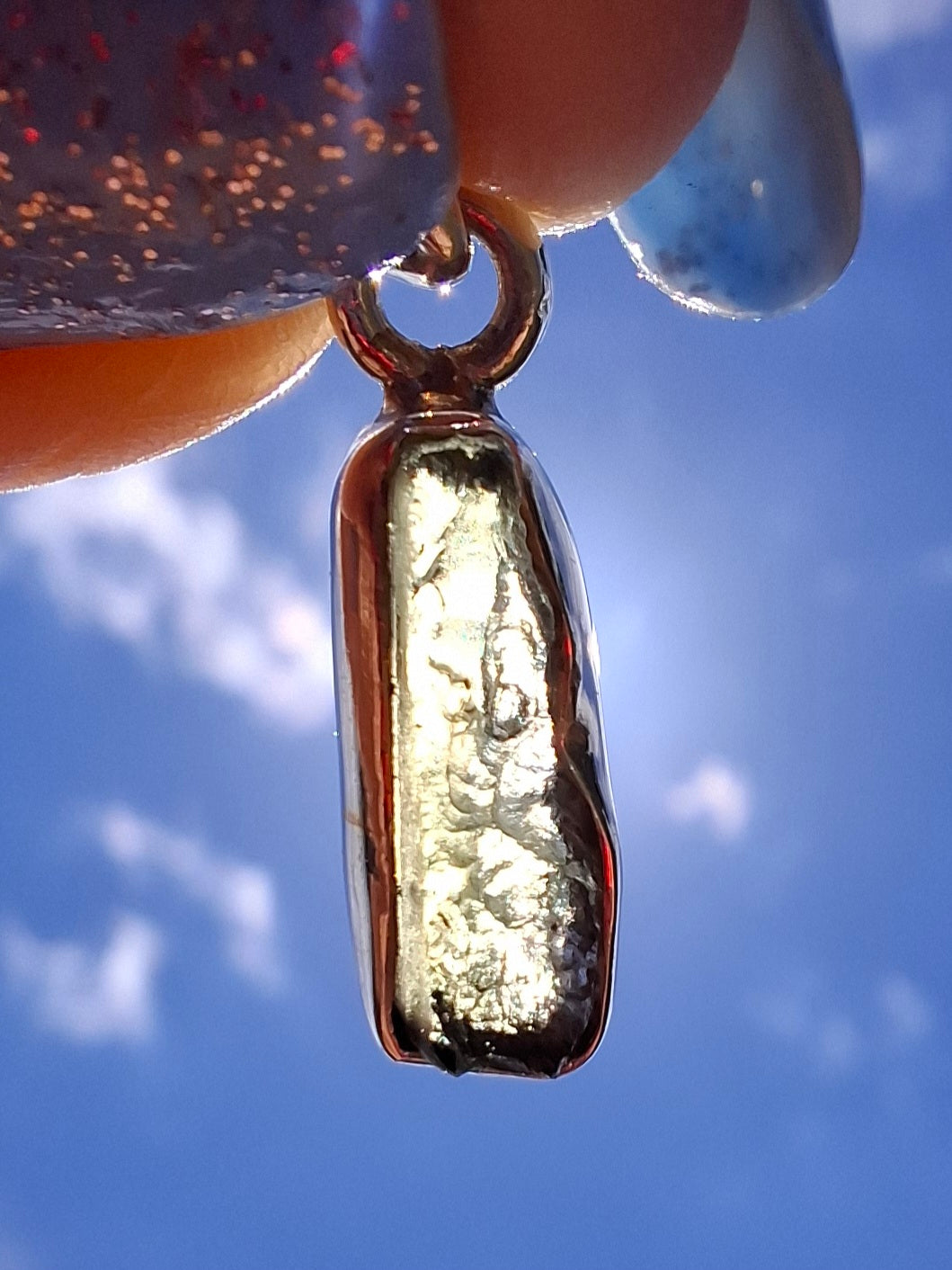 Moldavite Pendant, 925 Silver, Tektite (Ref: P77)