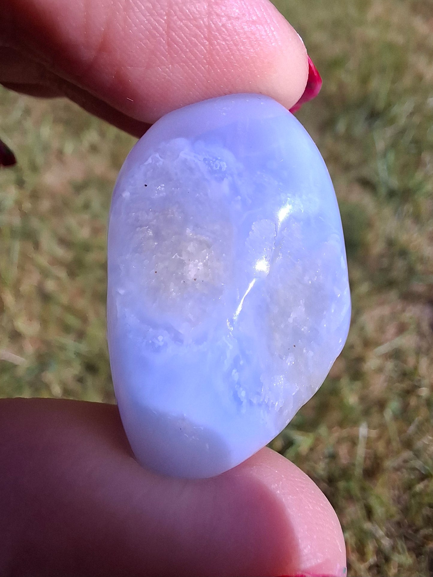 Blue Lace Agate, Tumble Stone, Crystal (Ref: T139)