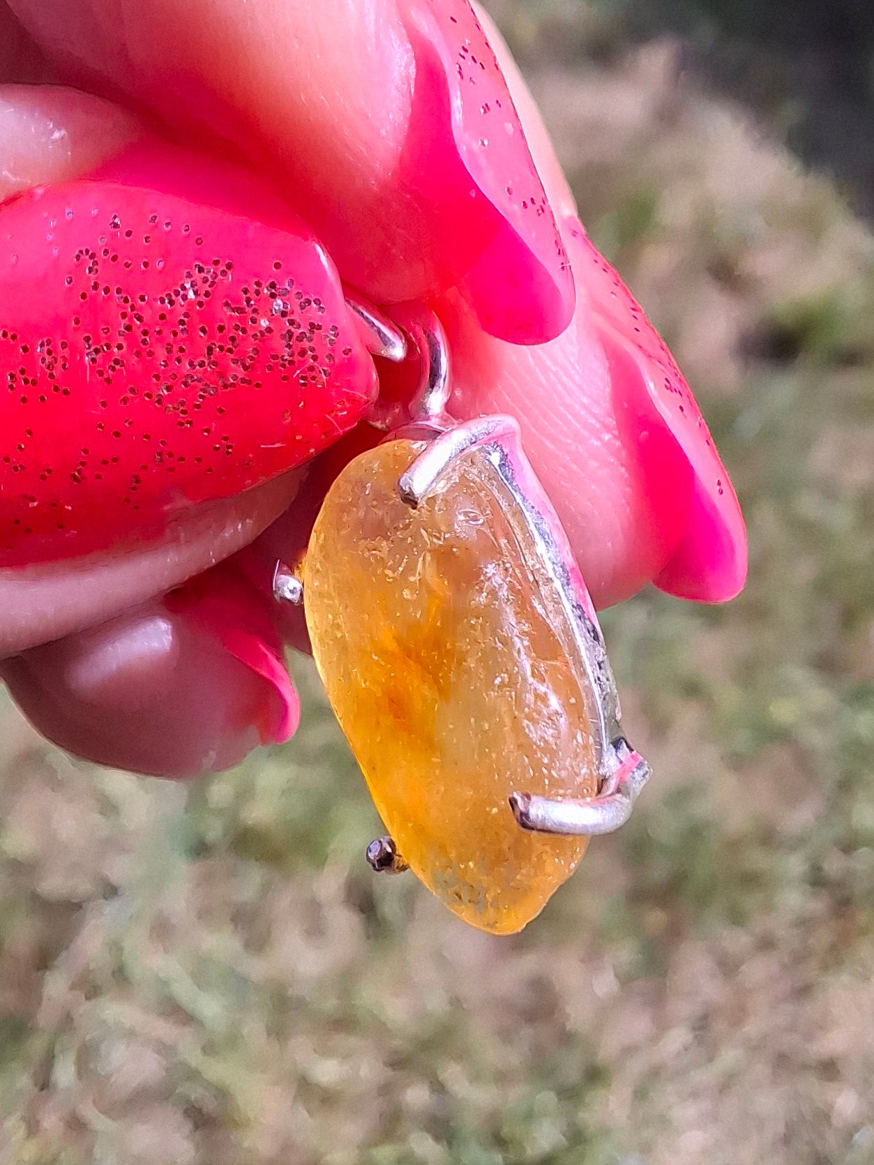 Baltic Amber Pendant, 925 Silver, Fossil (Ref: AP23)