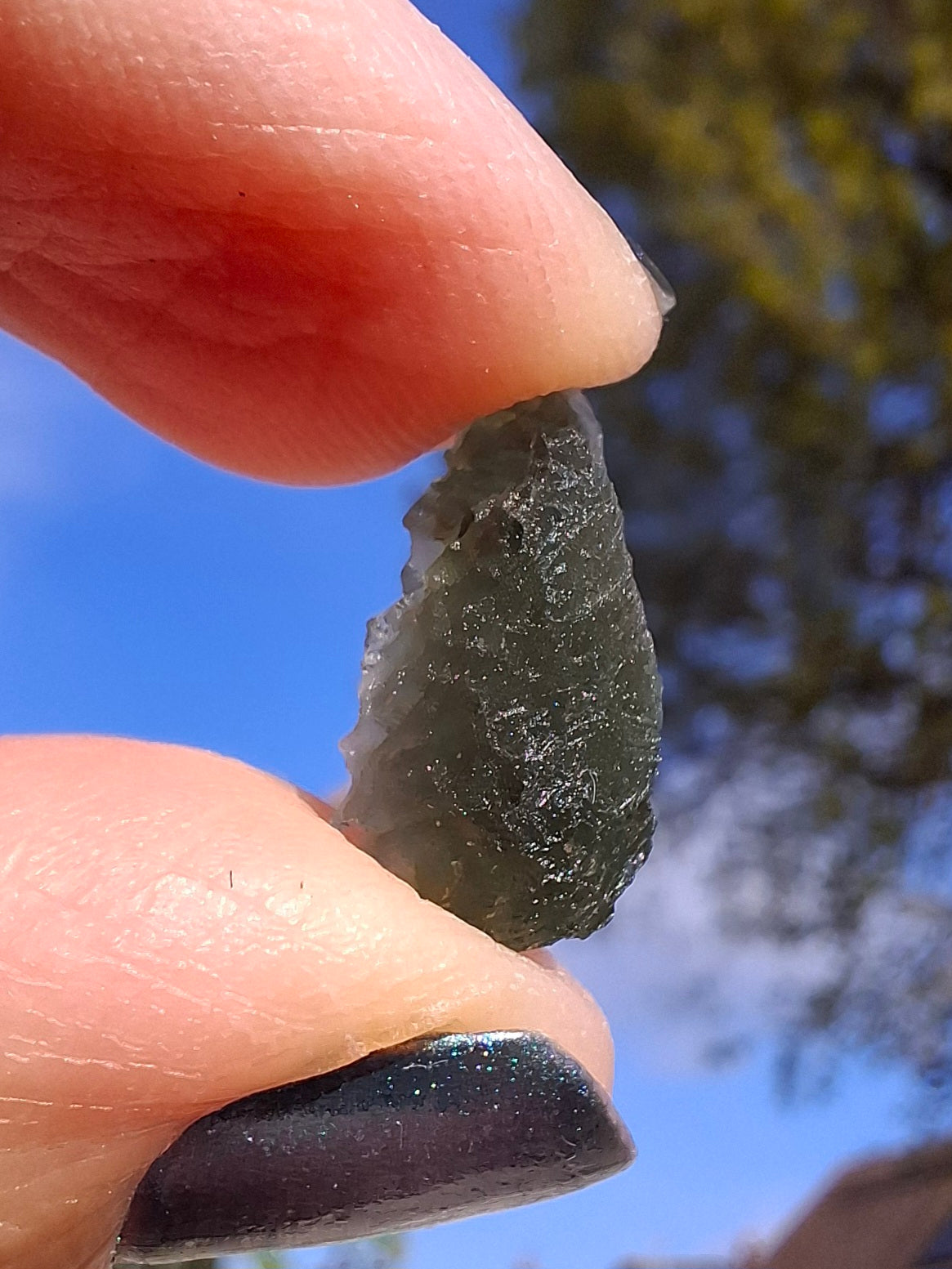 Moldavite Piece, 0.98g, Tektite (Ref: 1388)