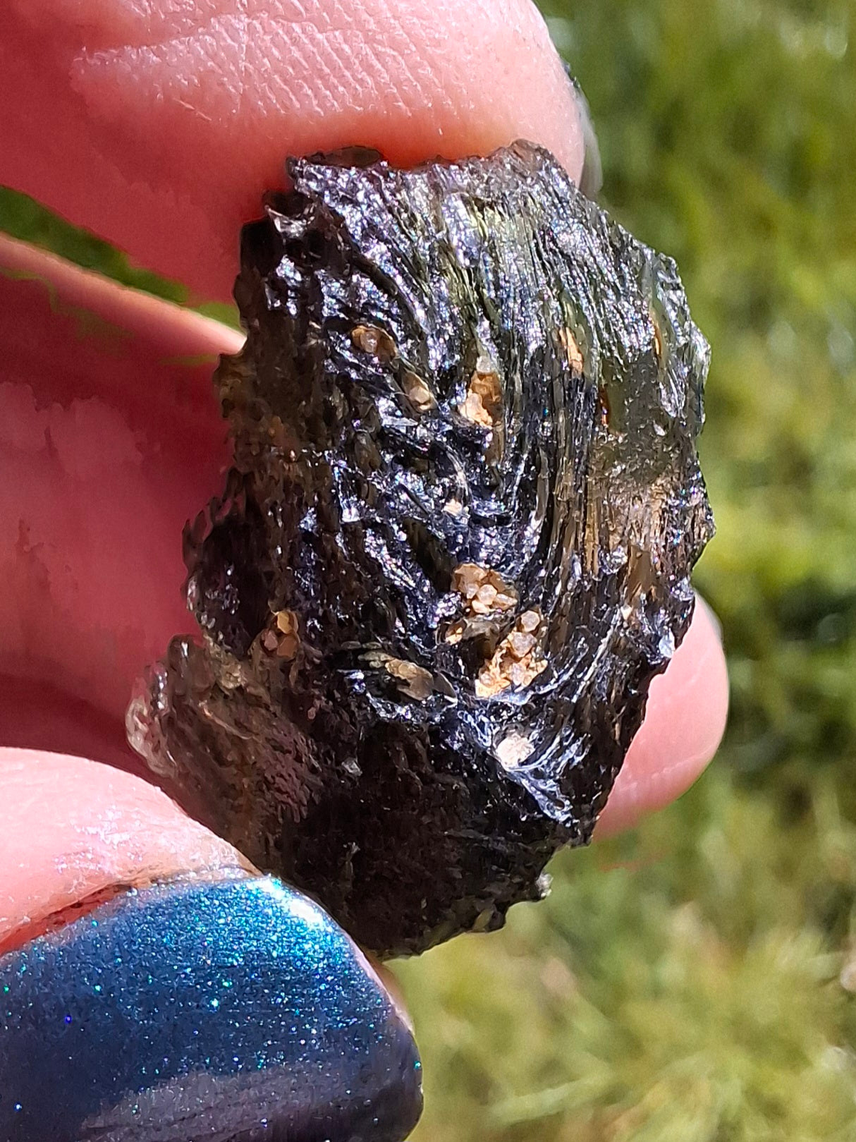 Moldavite Piece, NESMEN, 5.46g, Tektite (Ref: 1373)