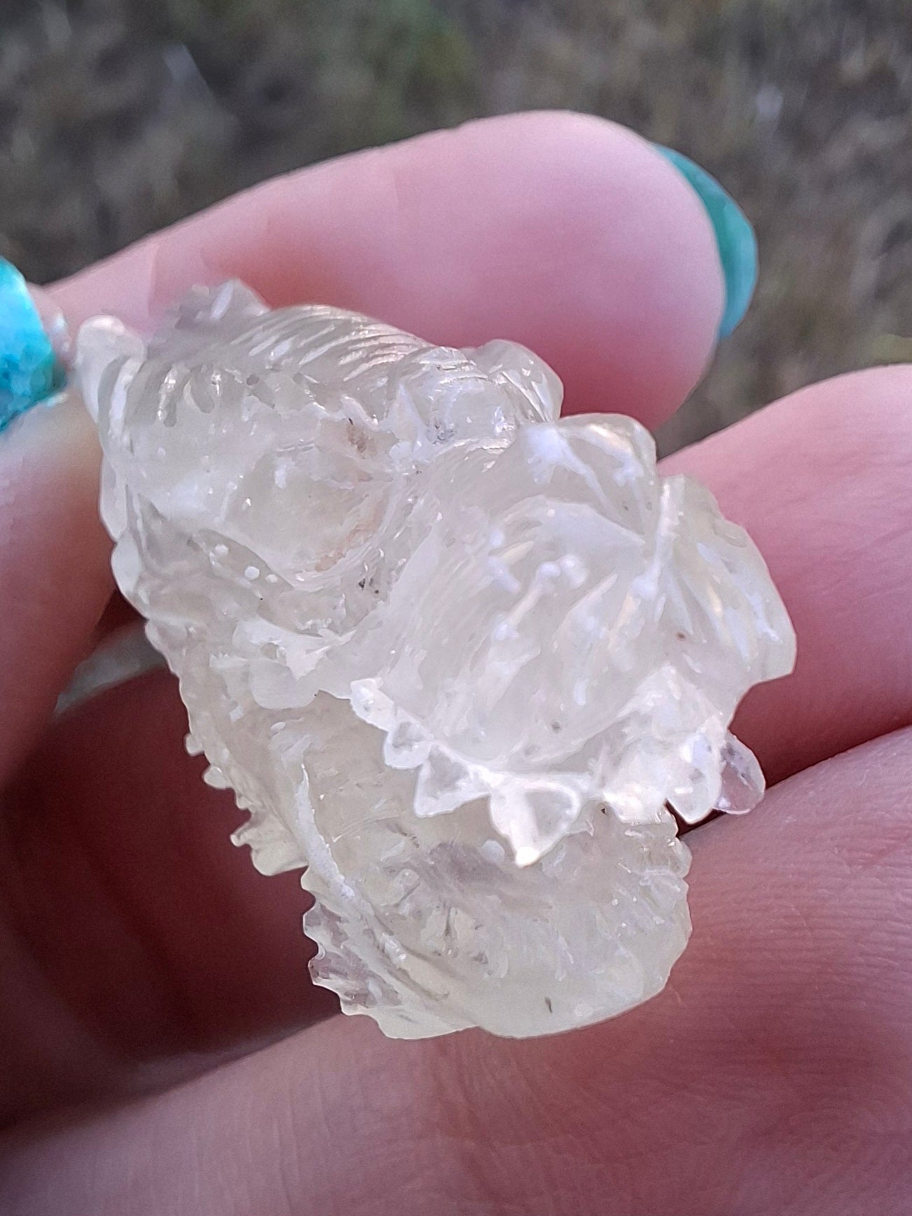 Libyan Desert Glass DRAGON HEAD carving, 9.66g, Tektite (Ref: Dragon 3)